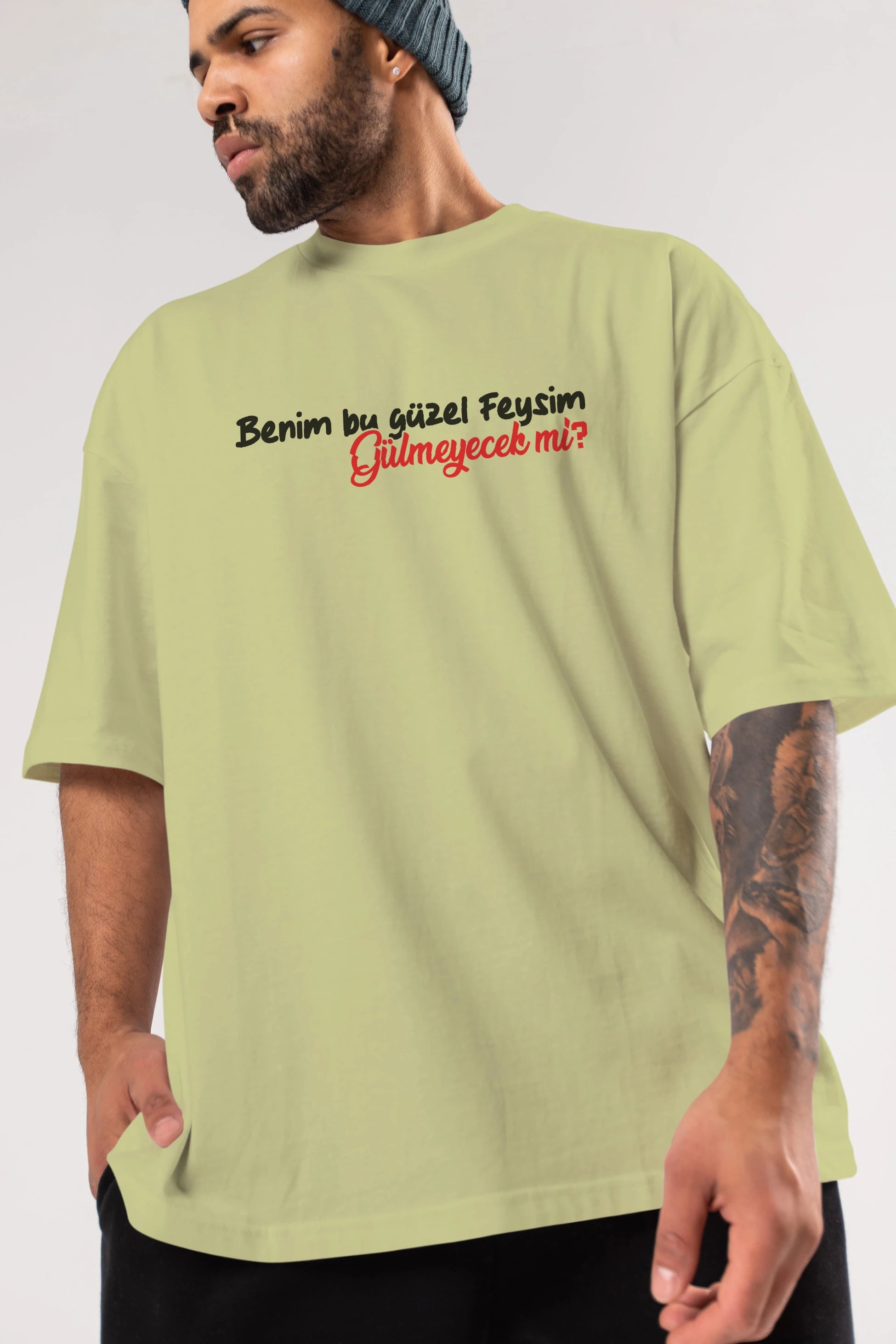 Benim Bu Güzel Feysim Ön Baskılı Oversize t-shirt %100 pamuk Erkek Kadın Unisex
