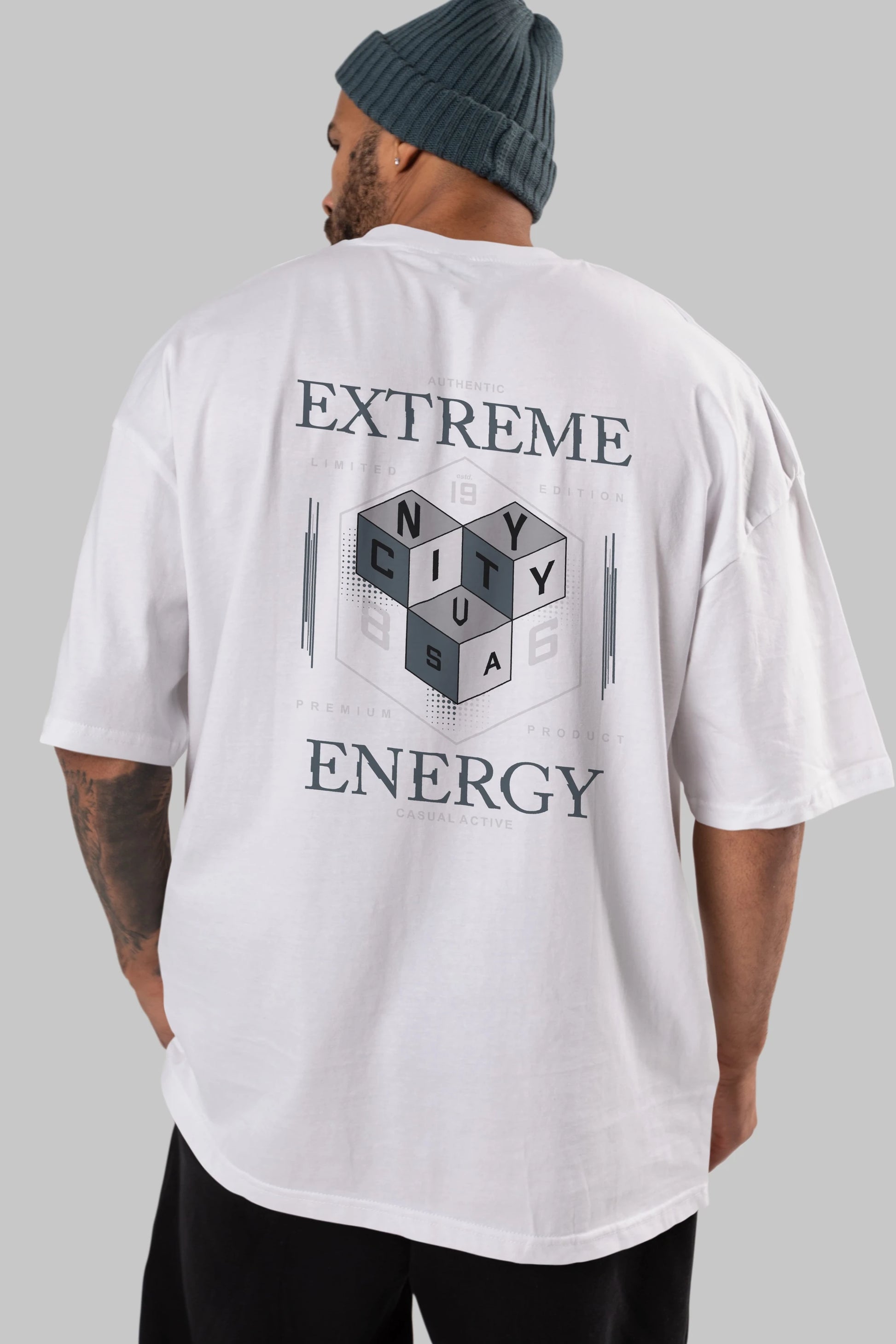 Extreme Energy Arka Baskılı Oversize t-shirt Erkek Kadın Unisex