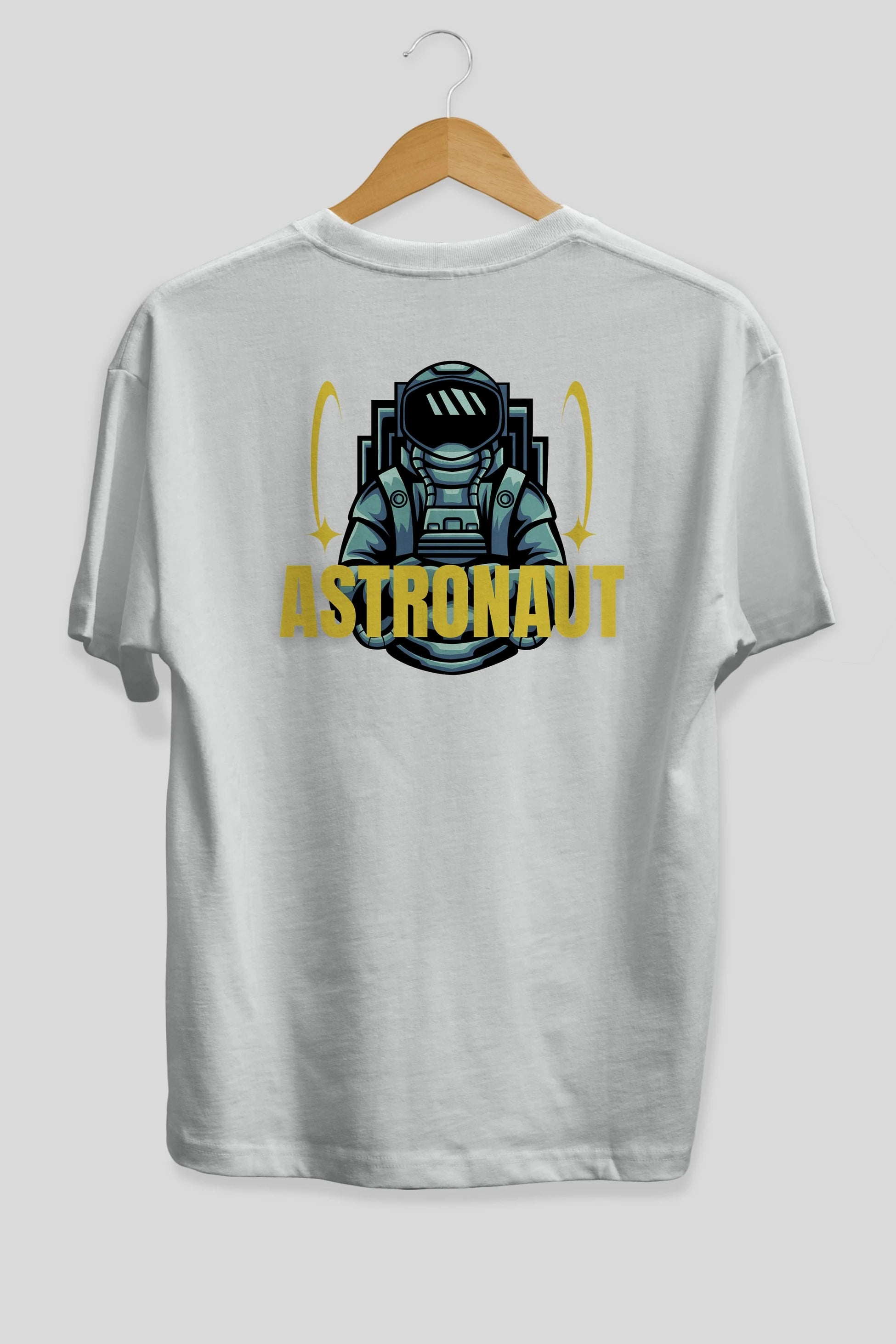Astronaut Arka Baskılı Oversize t-shirt Erkek Kadın Unisex
