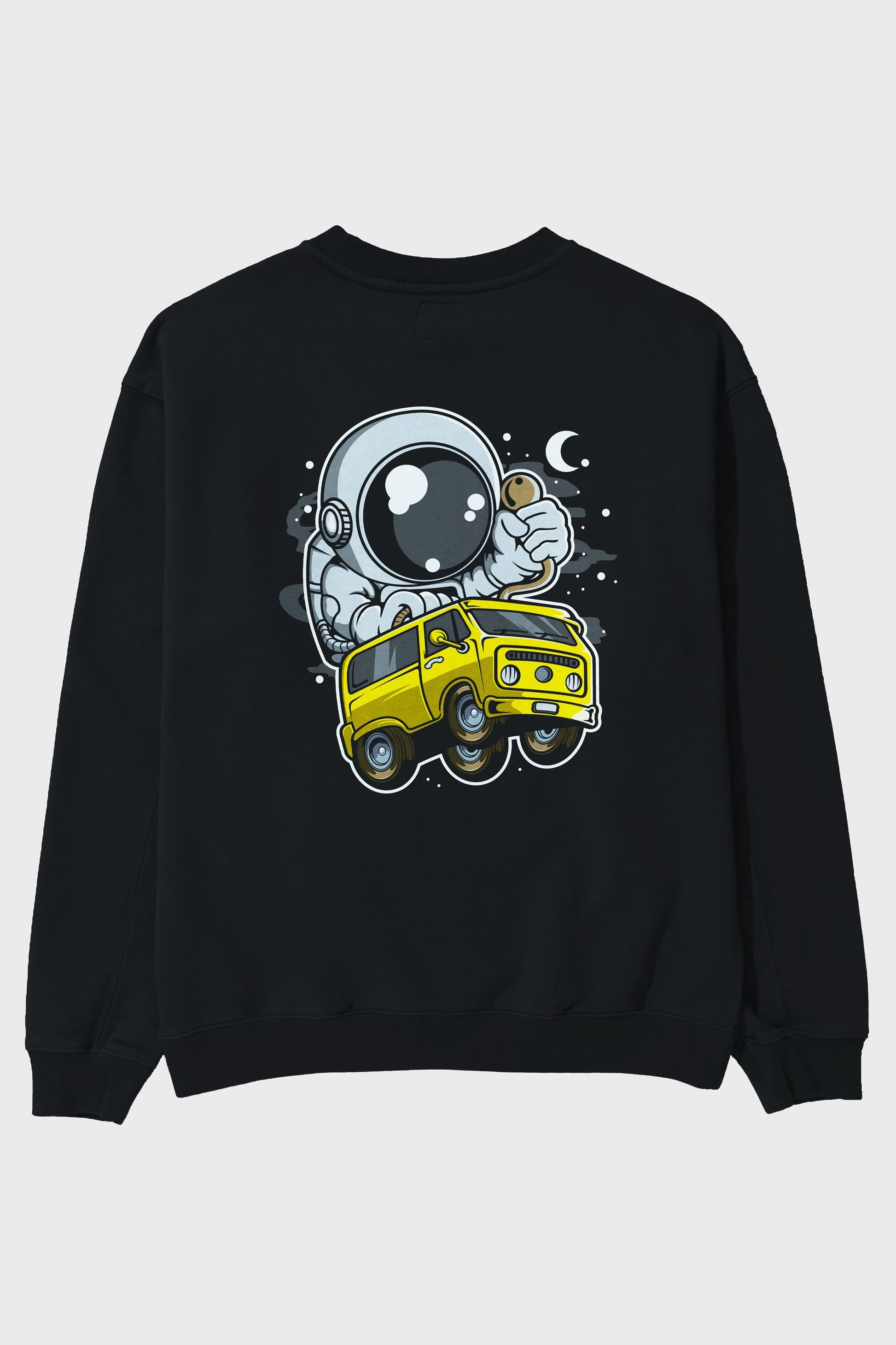 Astronaut Car Racer Arka Baskılı Oversize Sweatshirt Erkek Kadın Unisex