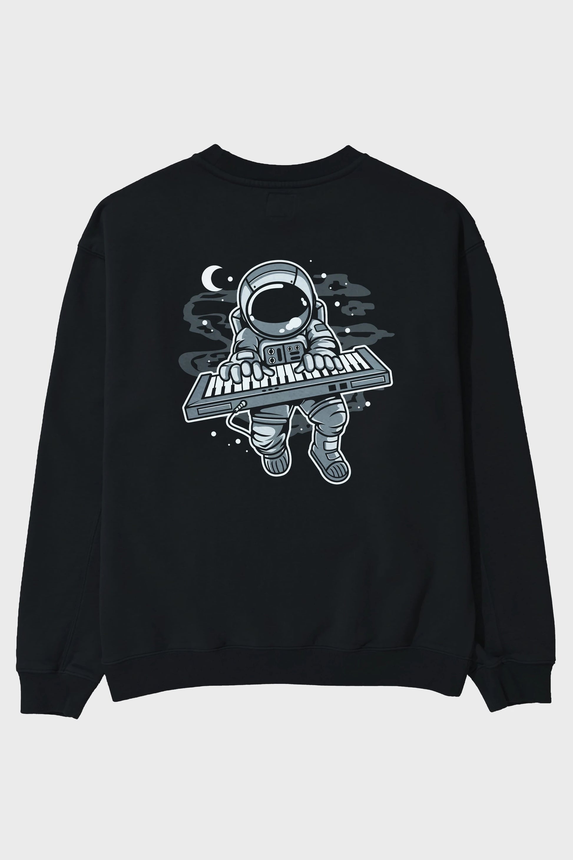 Astronaut Keyboard Arka Baskılı Oversize Sweatshirt Erkek Kadın Unisex