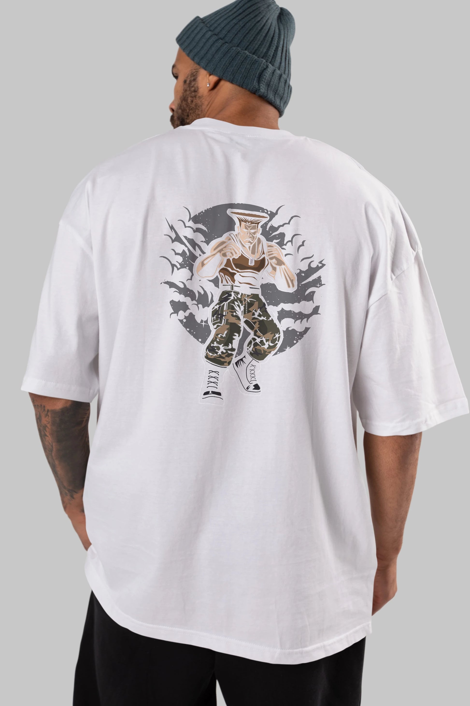 Guile Arka Baskılı Oversize t-shirt Erkek Kadın Unisex %100 Pamuk