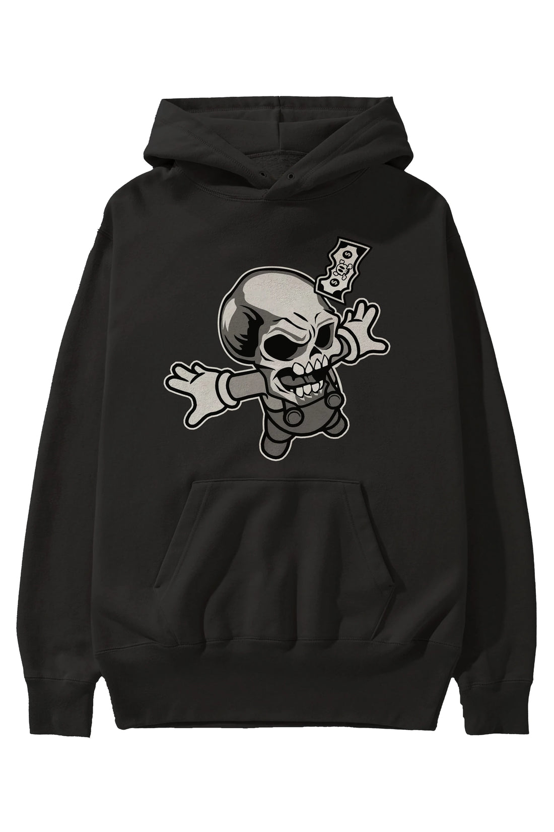 Skull Drowning Ön Baskılı Hoodie Oversize Kapüşonlu Sweatshirt Erkek Kadın Unisex