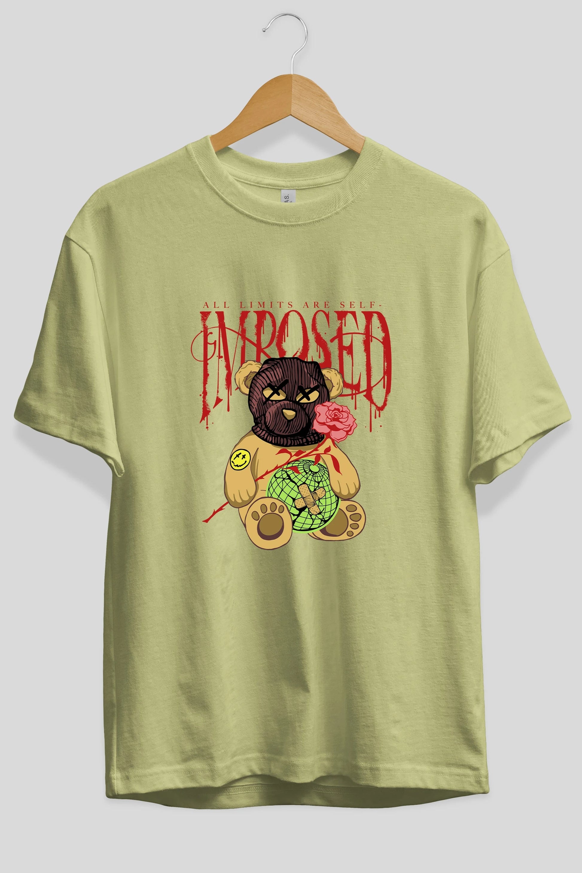 All Limits Bear Ön Baskılı Oversize t-shirt Erkek Kadın Unisex