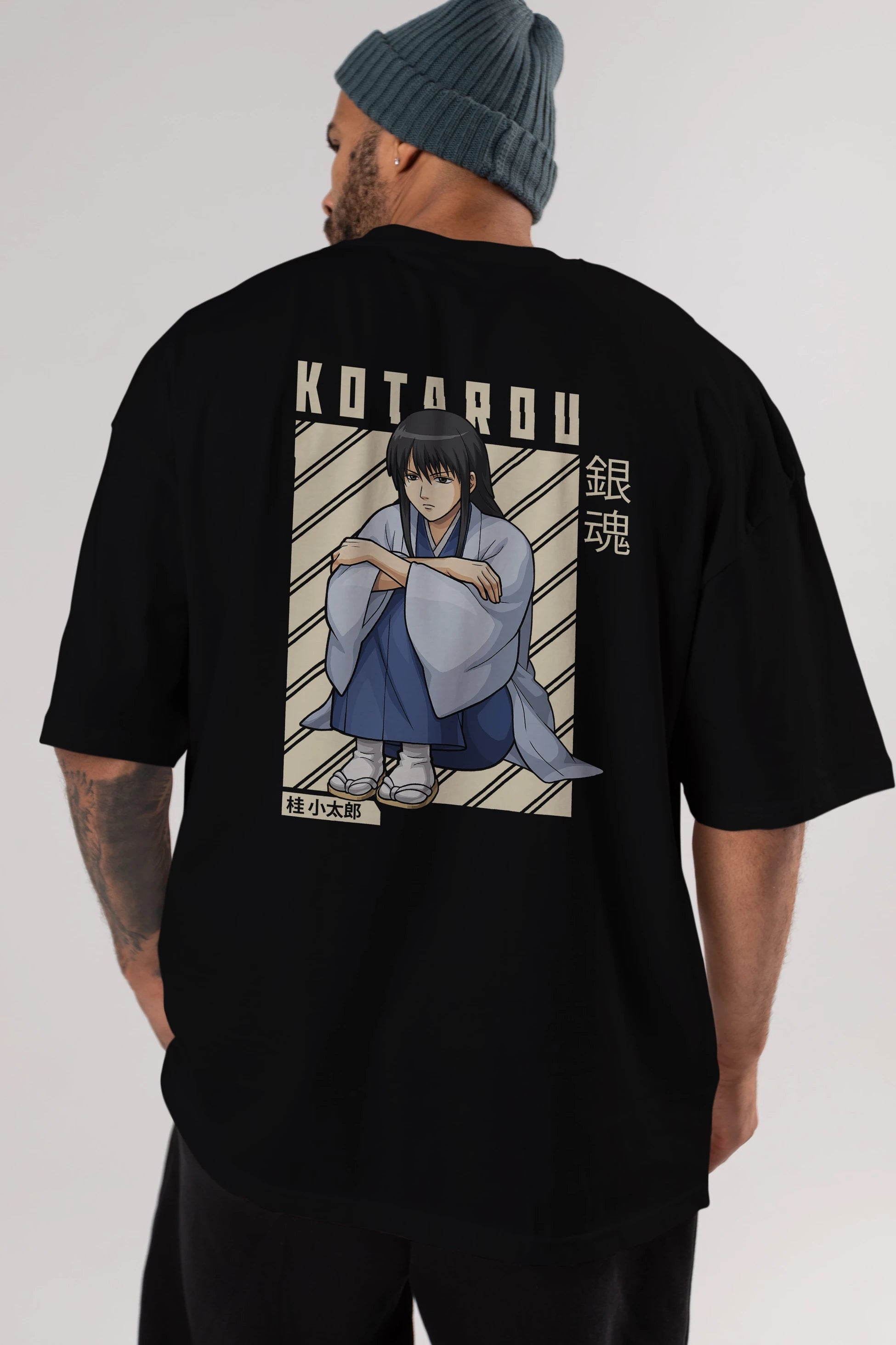 Kotarou Katsura GINTAMA Anime Arka Baskılı Oversize t-shirt Erkek Kadın Unisex
