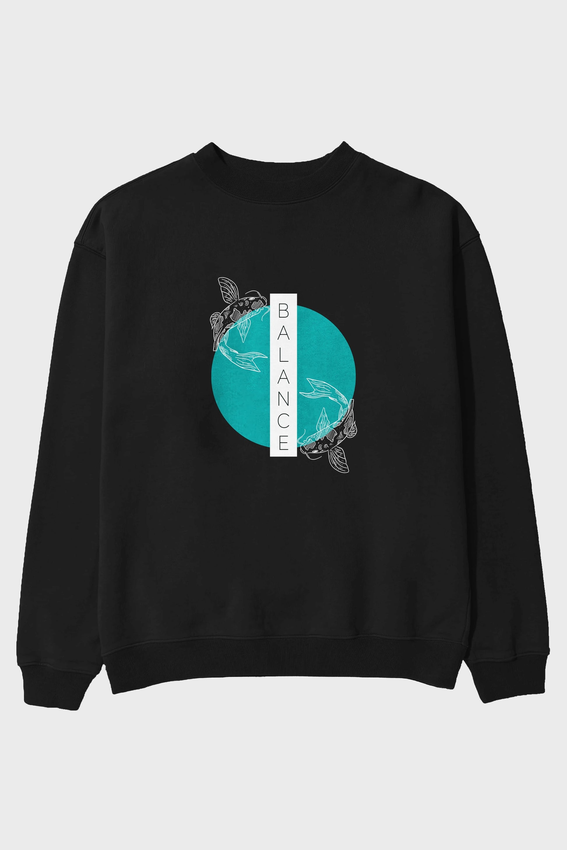 Balance 2 Yazılı Ön Baskılı Oversize Sweatshirt Erkek Kadın Unisex