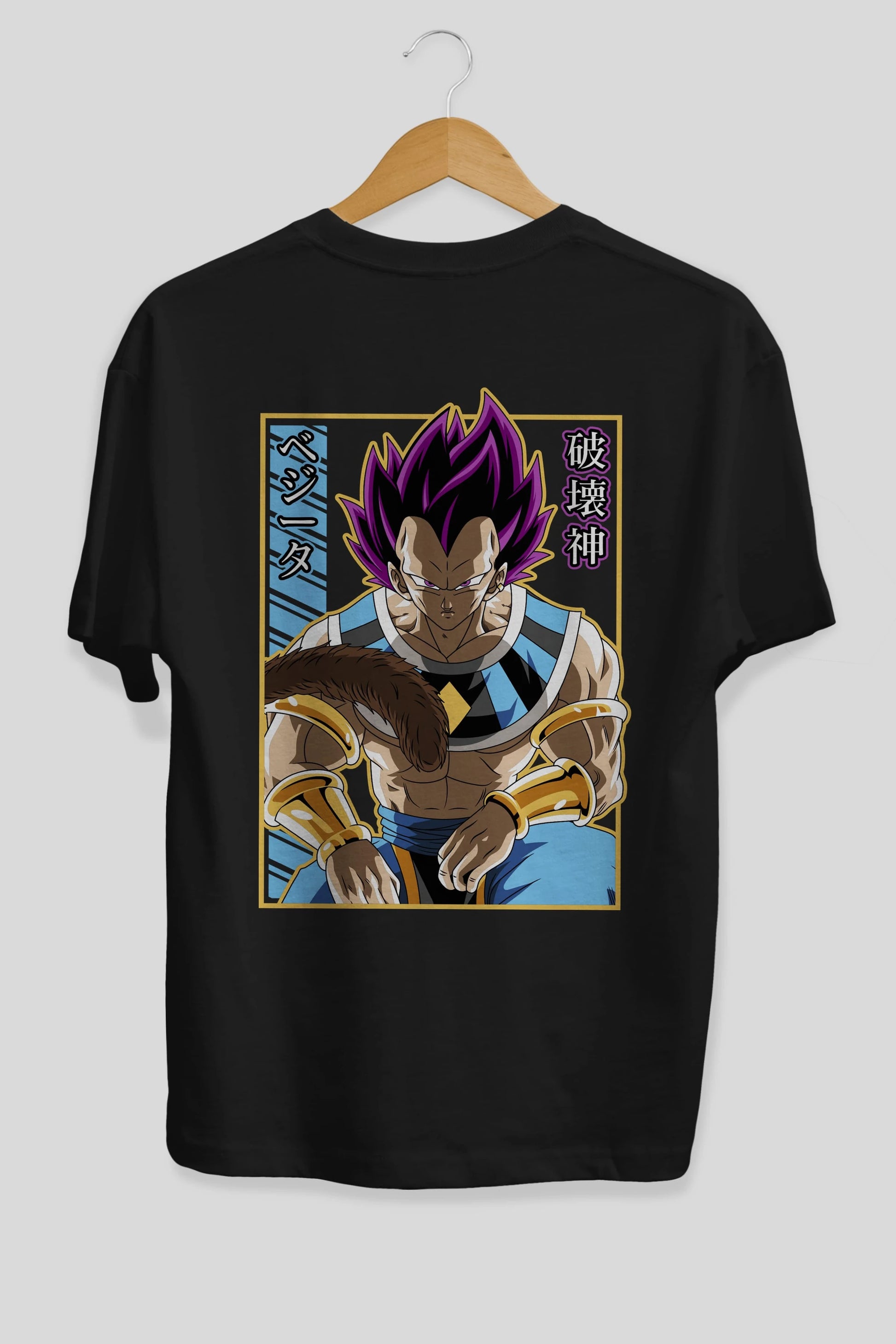 DragonBall VegetaHakaishin Anime Arka Baskılı Oversize t-shirt Erkek Kadın Unisex