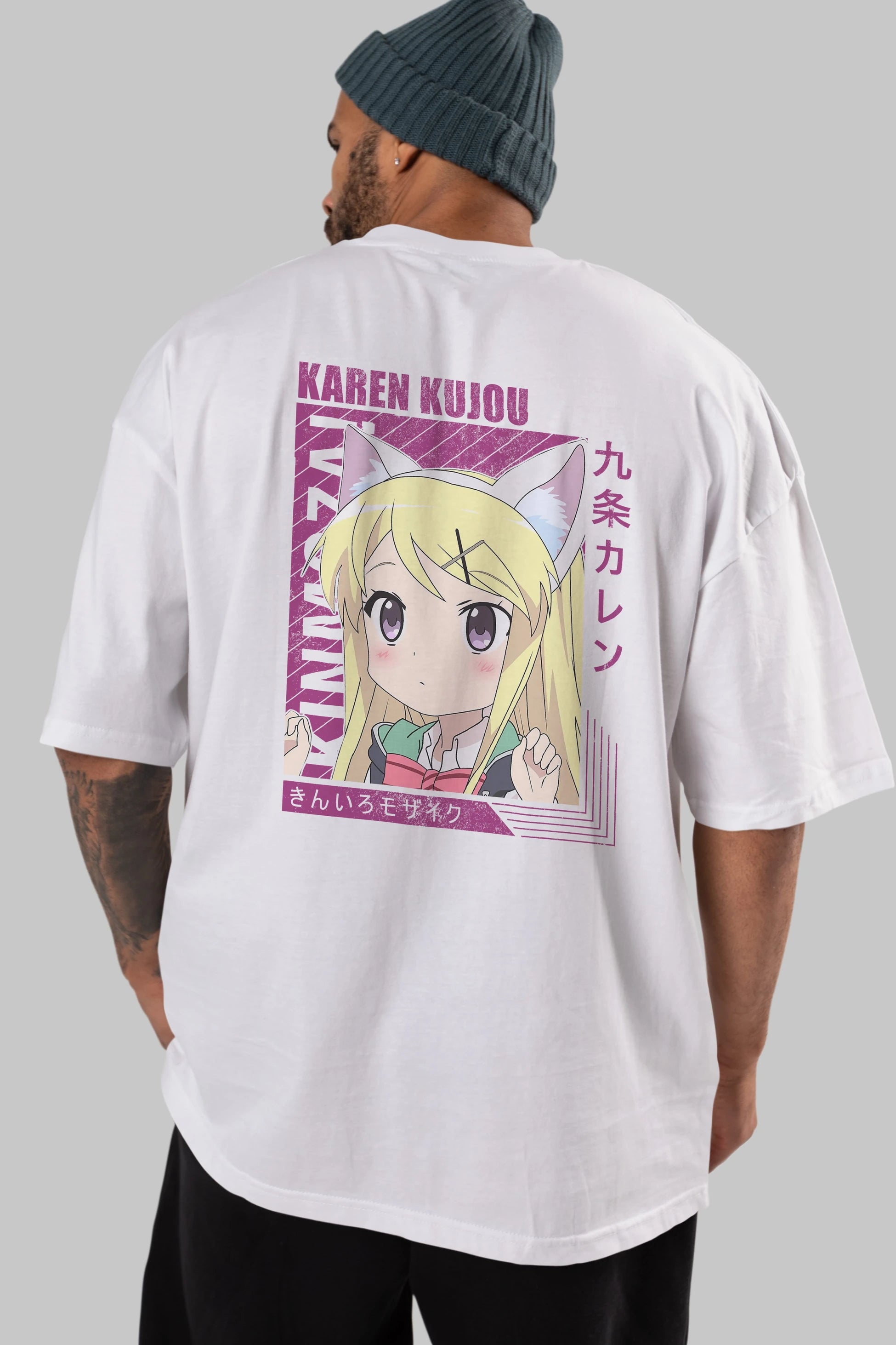 Karen Kujou 4 Anime Arka Baskılı Oversize t-shirt Erkek Kadın Unisex