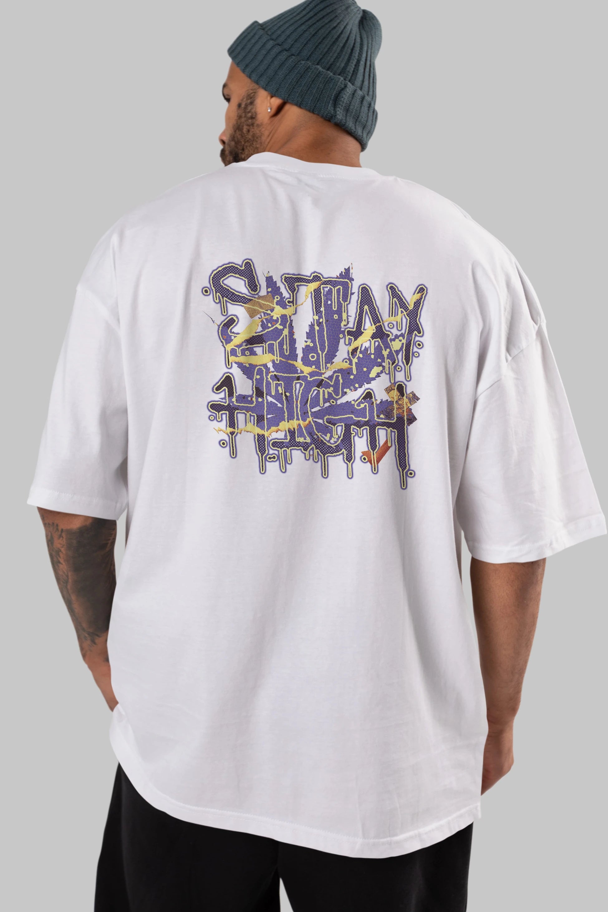 Stay High Arka Baskılı Oversize t-shirt Erkek Kadın Unisex