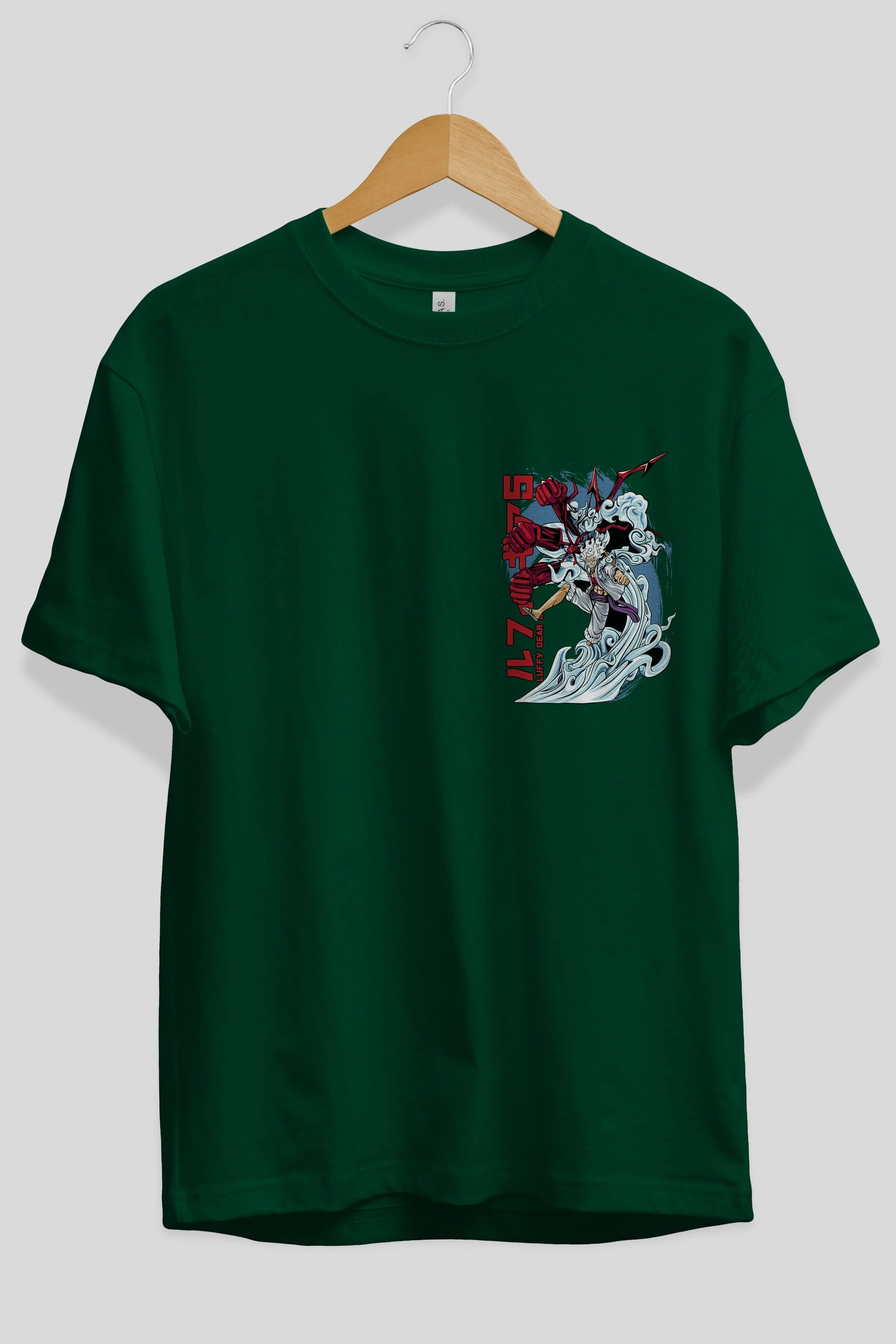 MONKEY D. LUFFY GEAR5 2 Ön Sol Baskılı Oversize t-shirt Erkek Kadın Unisex %100 Pamuk Bisiklet Yaka tişort