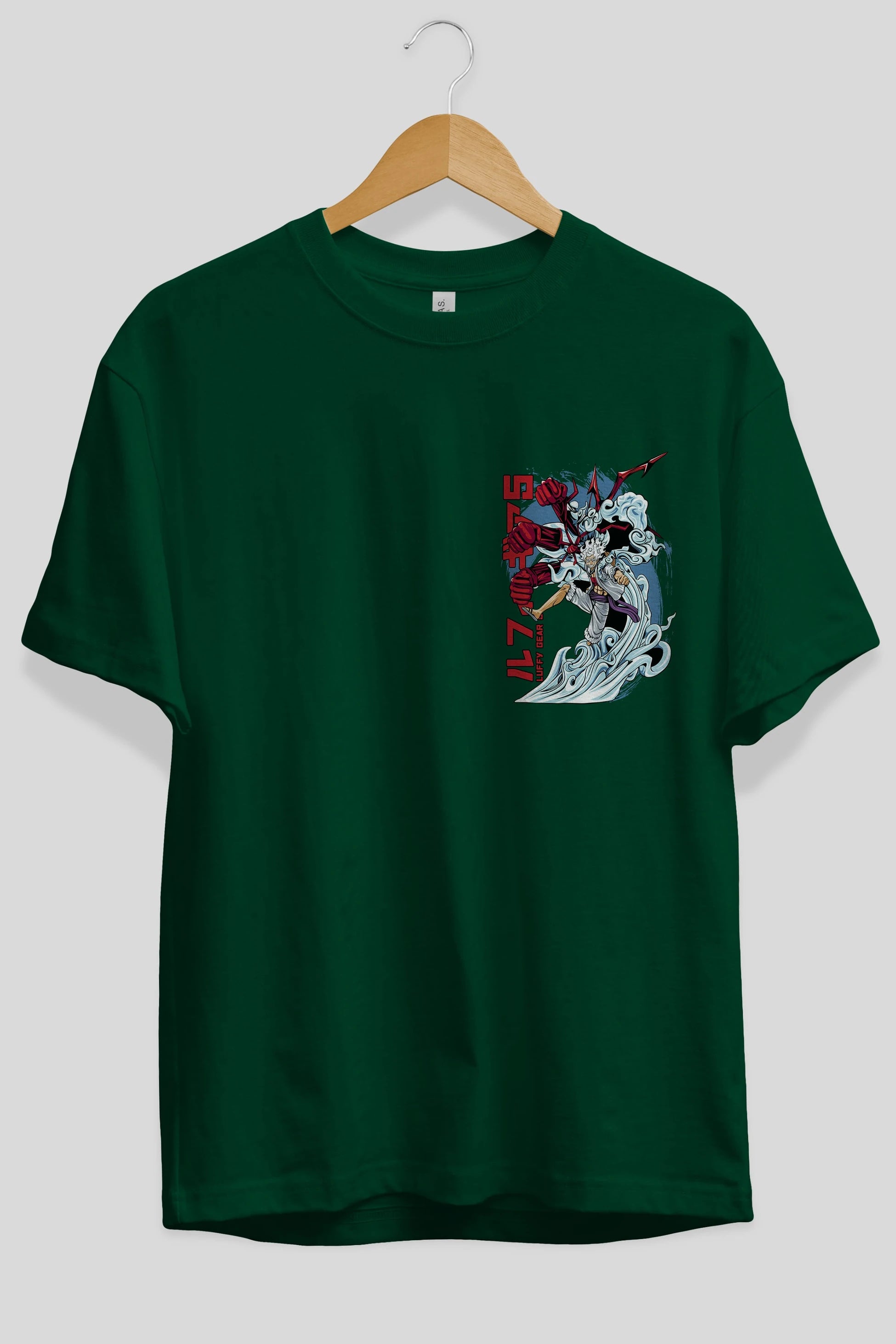 MONKEY D. LUFFY GEAR5 2 Ön Sol Baskılı Oversize t-shirt Erkek Kadın Unisex %100 Pamuk Bisiklet Yaka tişort