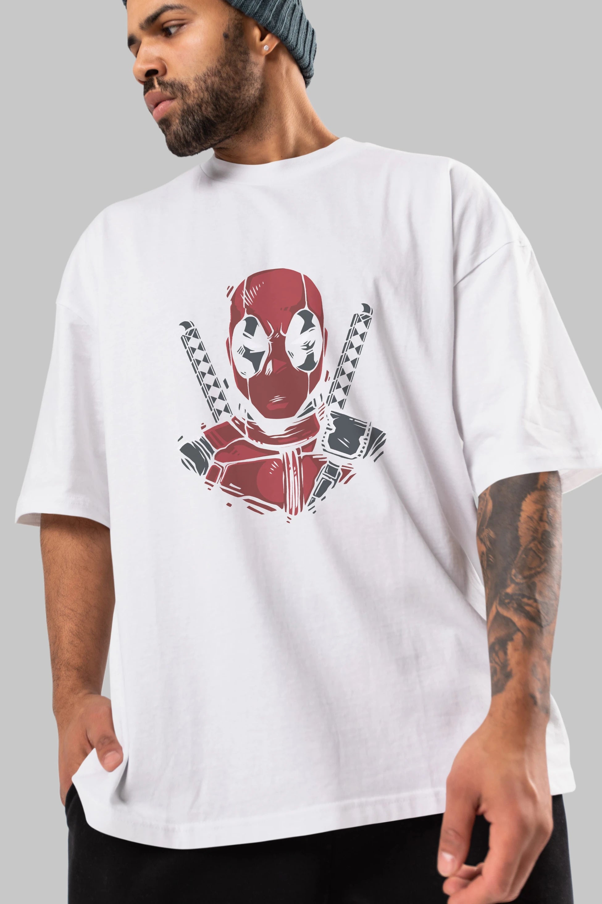 Deadpool (4) Ön Baskılı Oversize t-shirt Erkek Kadın Unisex %100 Pamuk Bisiklet Yaka tişort