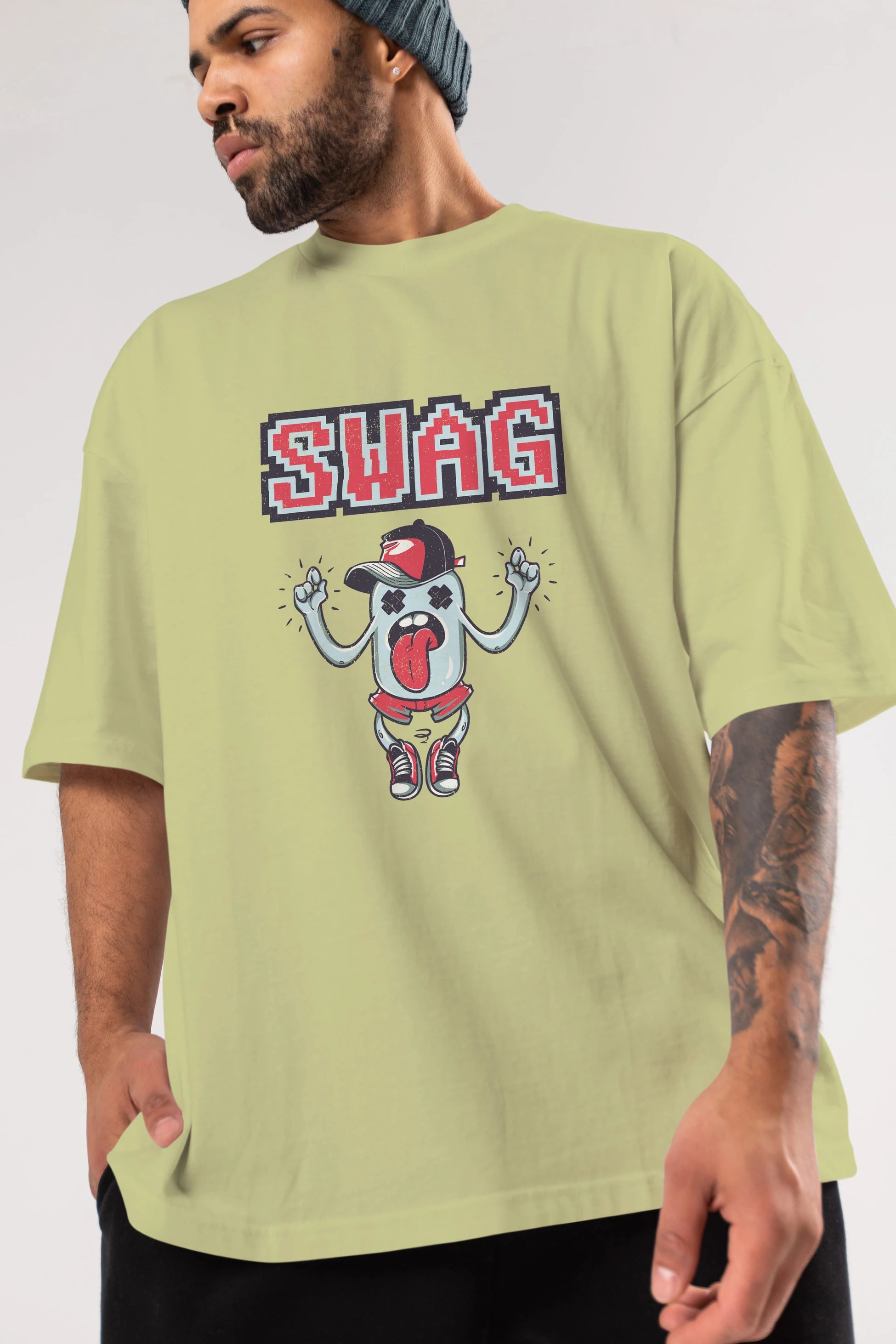 Swag Ön Baskılı Oversize t-shirt Erkek Kadın Unisex