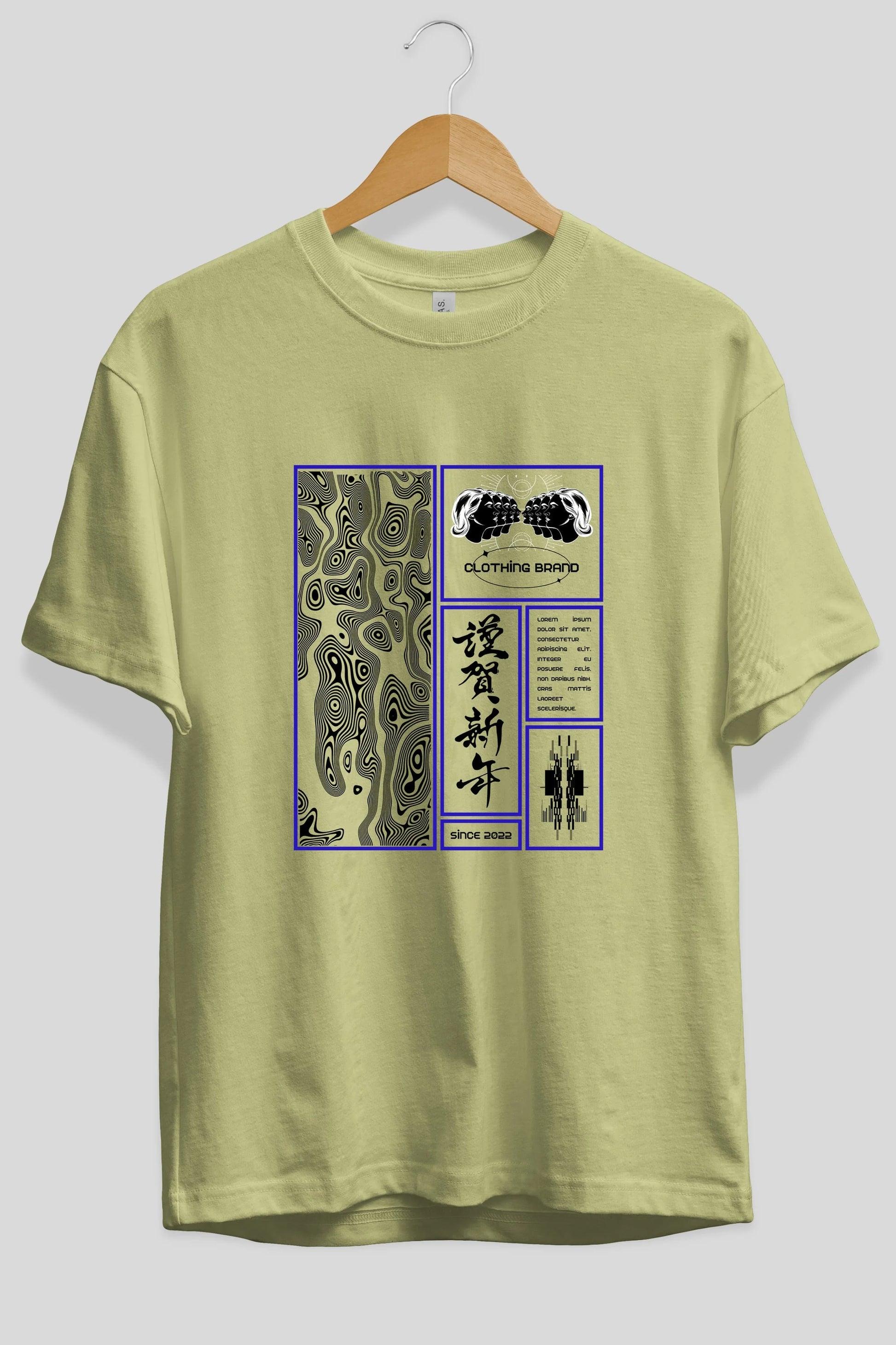 Neon Japanese Streetwear Ön Baskılı Oversize t-shirt Erkek Kadın Unisex