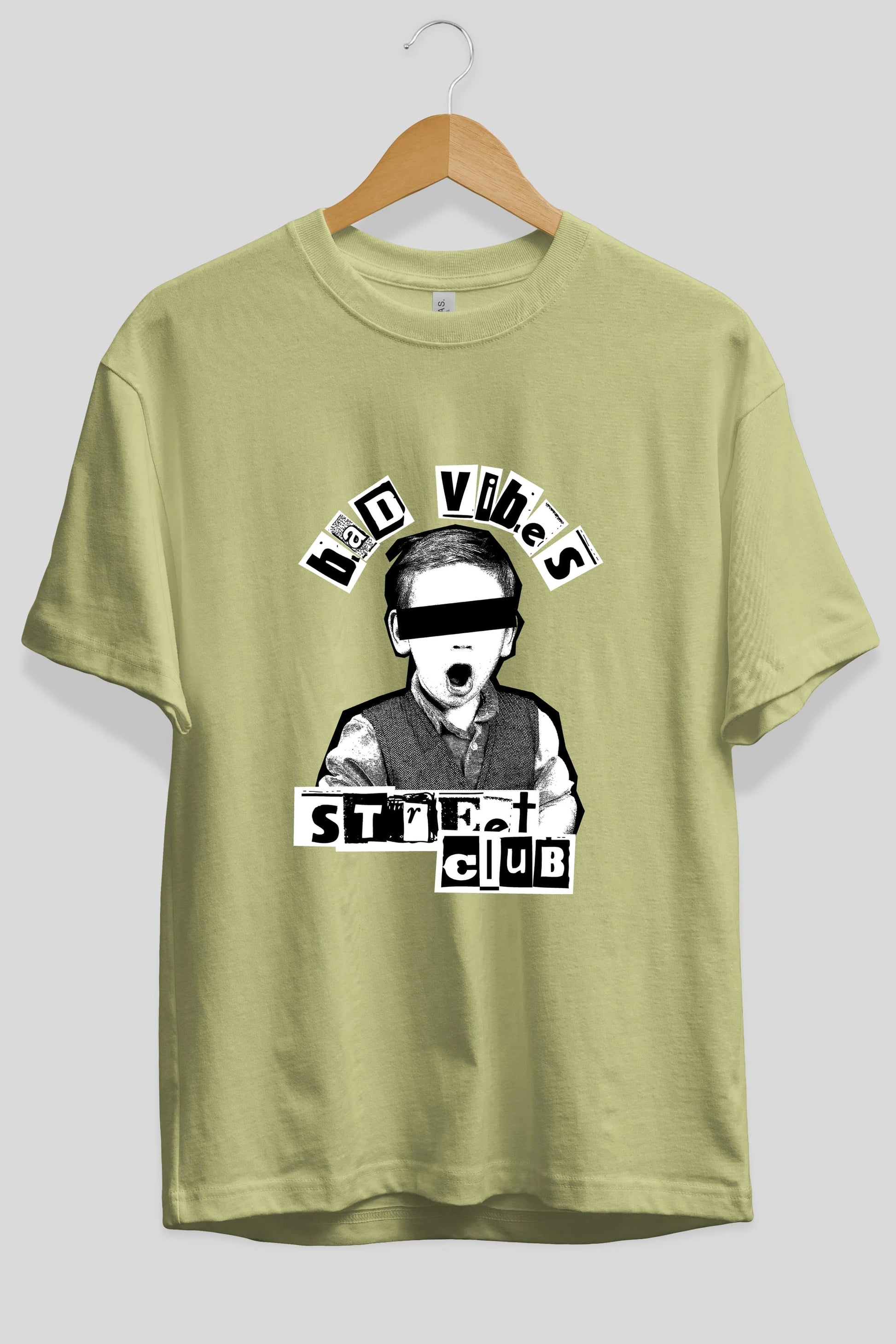 Bad Vibes Street Club Ön Baskılı Oversize t-shirt Erkek Kadın Unisex