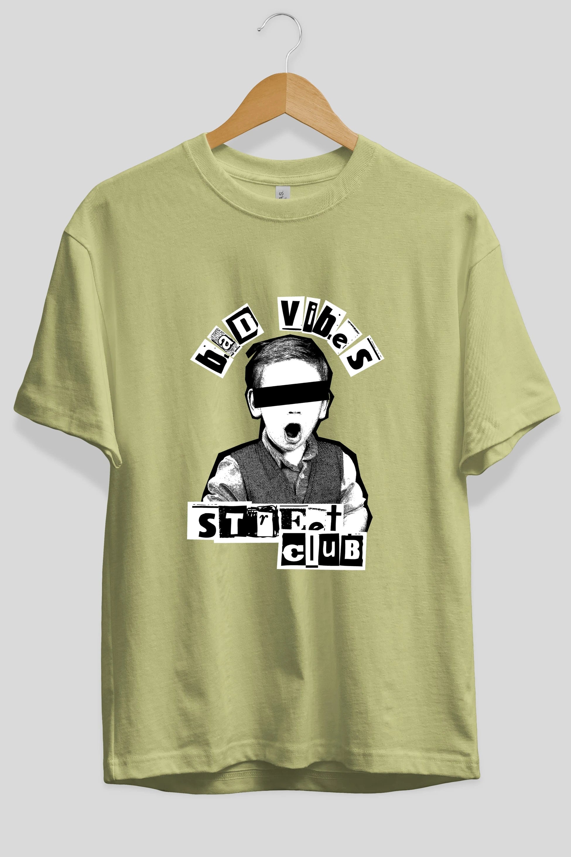 Bad Vibes Street Club Ön Baskılı Oversize t-shirt Erkek Kadın Unisex