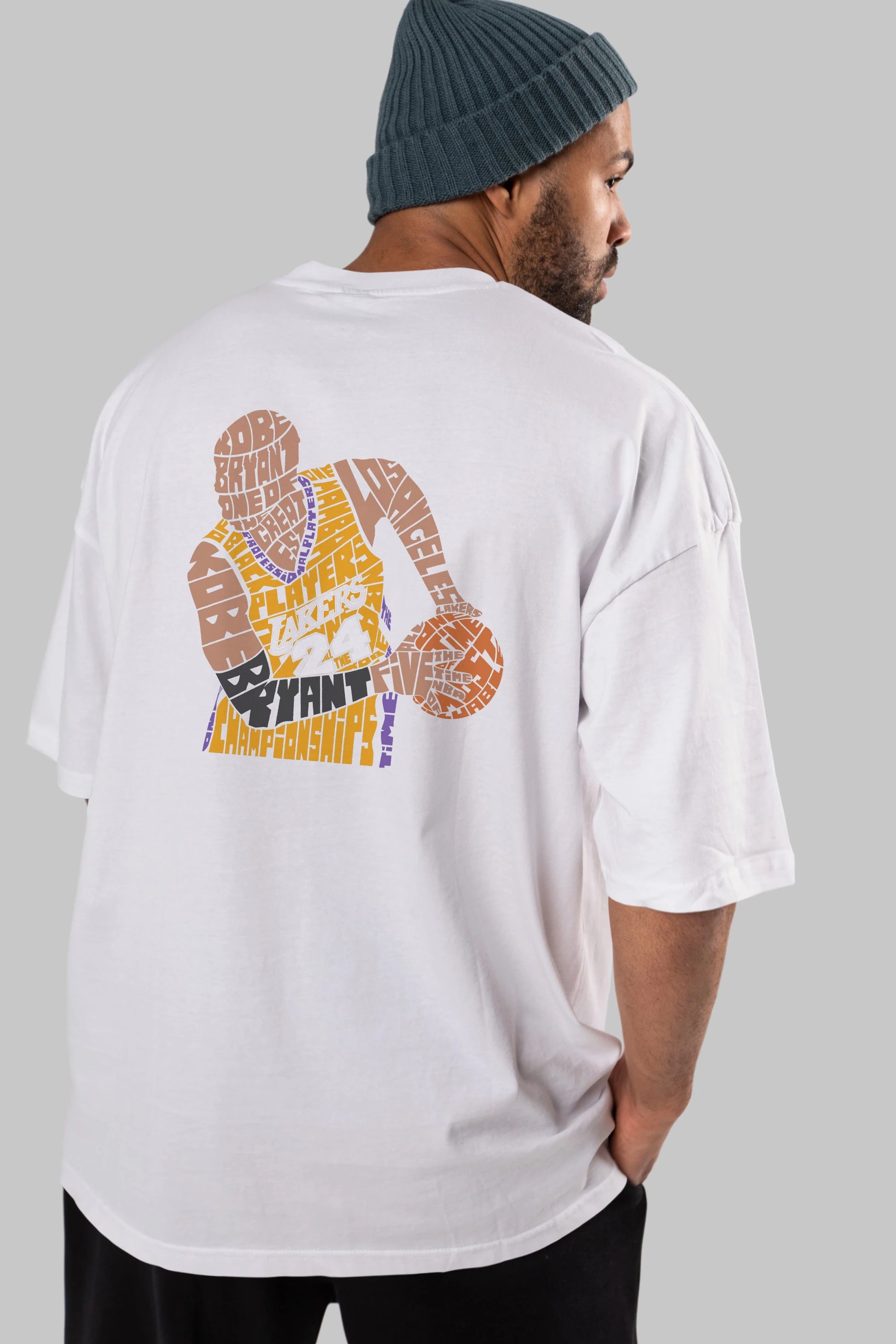 Kobe Bryant Arka Baskılı Oversize t-shirt %100 pamuk Erkek Kadın Unisex