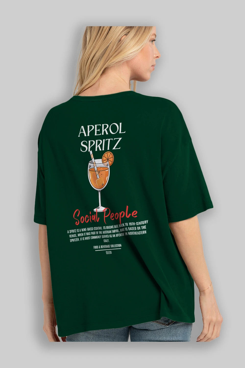 Aperol Sprıtz Kokteyl Serisi Baskılı Oversize t-shirt Erkek Kadın Unisex %100 Pamuk Bisiklet Yaka tişort
