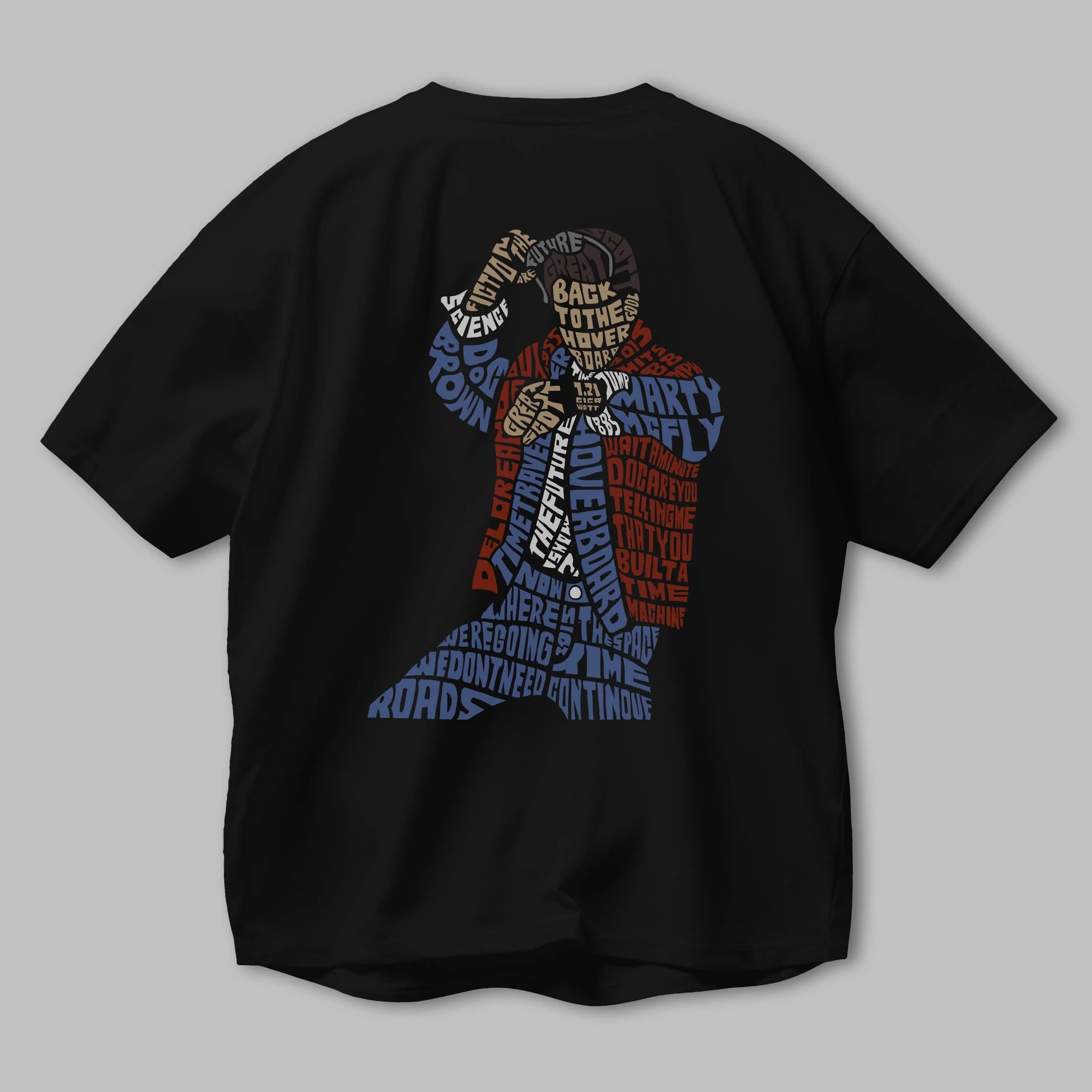 Back To The Hoverboard Arka Baskılı Oversize t-shirt %100 pamuk Erkek Kadın Unisex