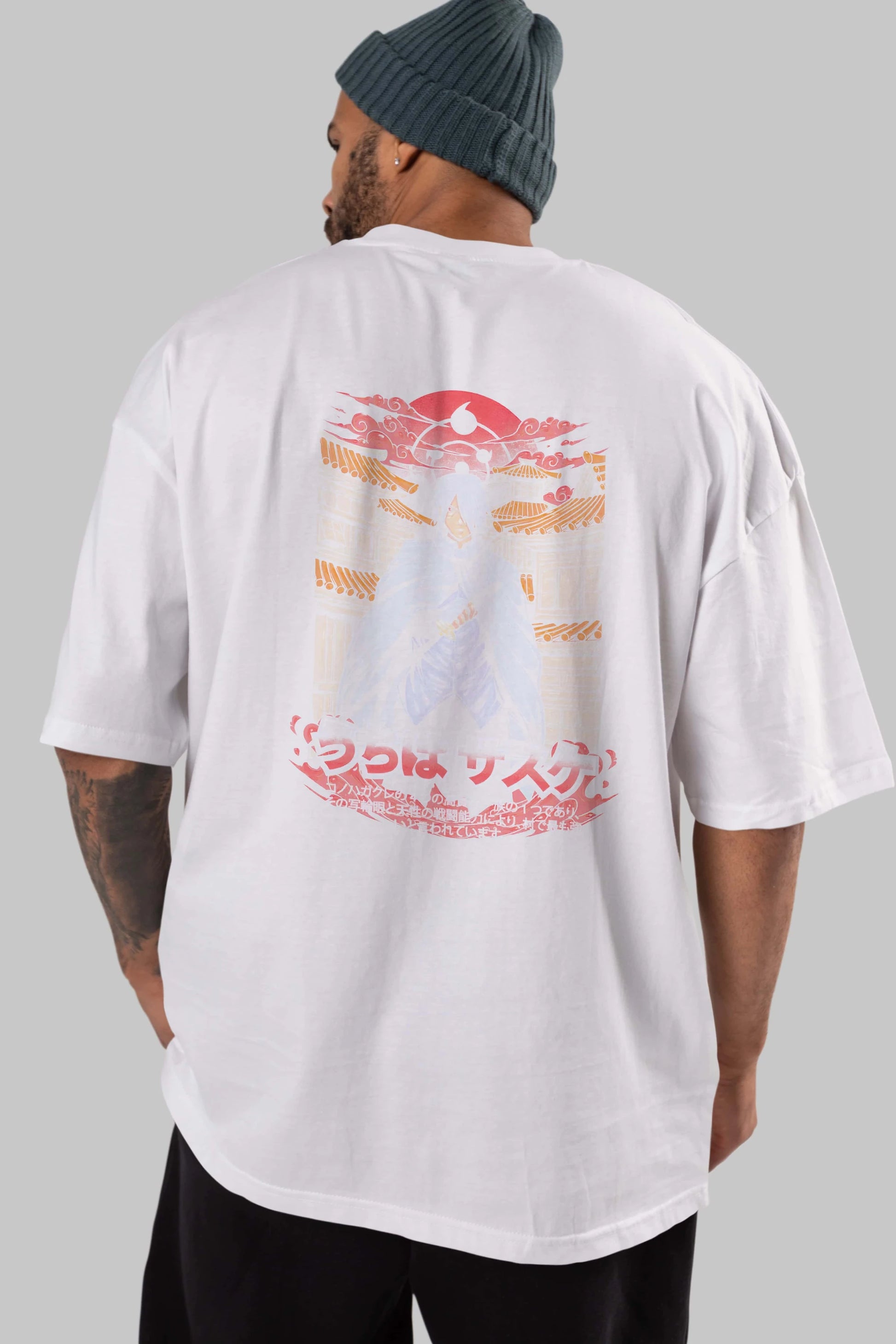 NARUTO SASUKE UCHIHA 1 Anime Arka Baskılı Oversize t-shirt Erkek Kadın Unisex