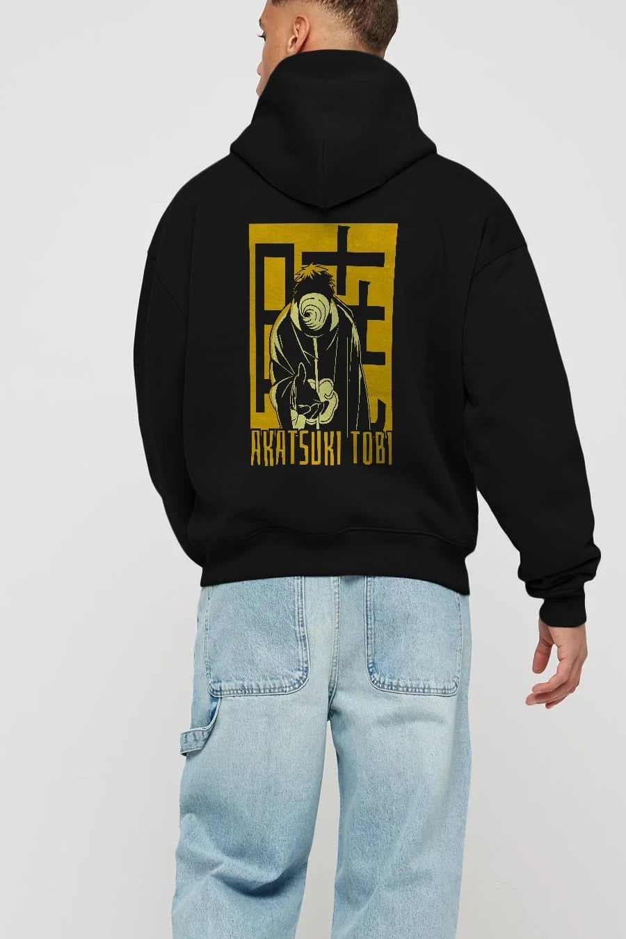 AKATSUKI OBITO NARUTO Anime Arka Baskılı Hoodie Oversize Kapüşonlu Sweatshirt Erkek Kadın Unisex
