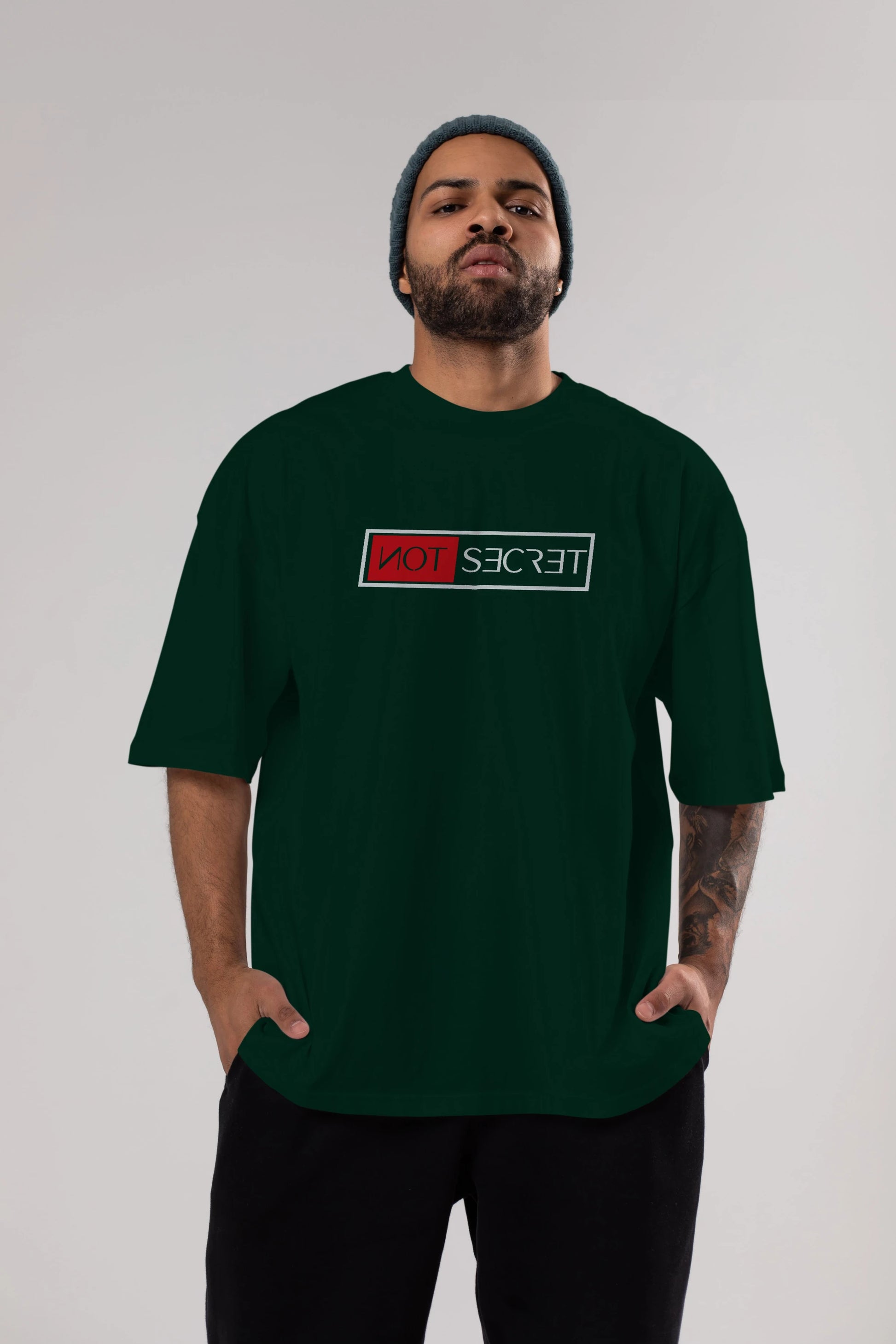 Not Secret Ön Baskılı Oversize t-shirt %100 pamuk Erkek Kadın Unisex