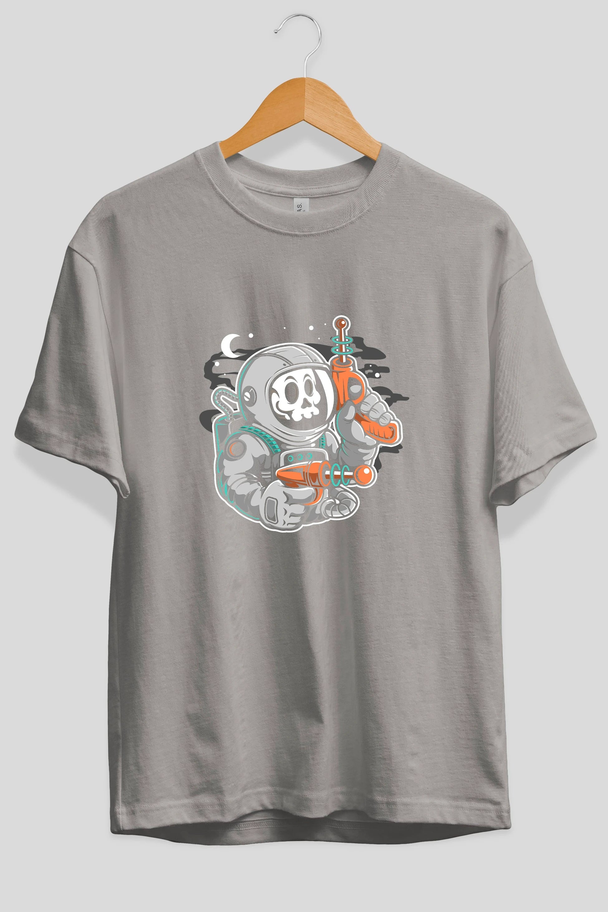 Astronaut Ray Gun Ön Baskılı Oversize t-shirt Erkek Kadın Unisex