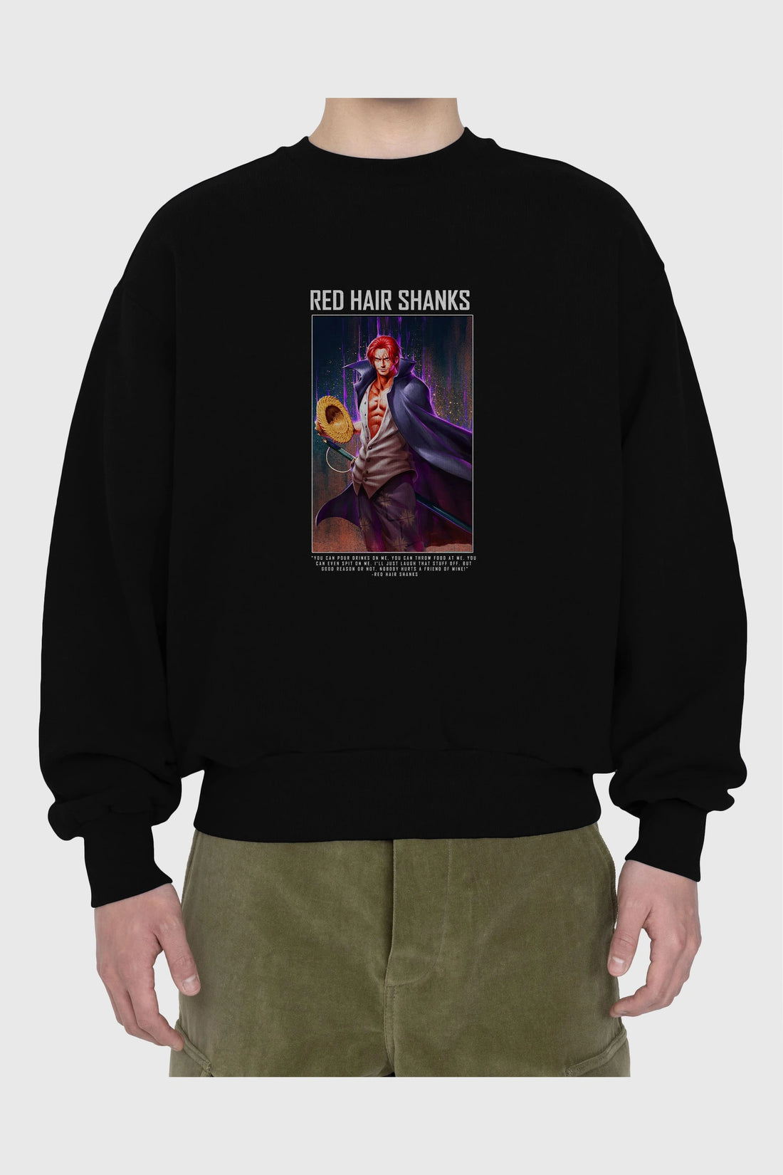 Shanks Ön Baskılı Anime Oversize Sweatshirt Erkek Kadın Unisex
