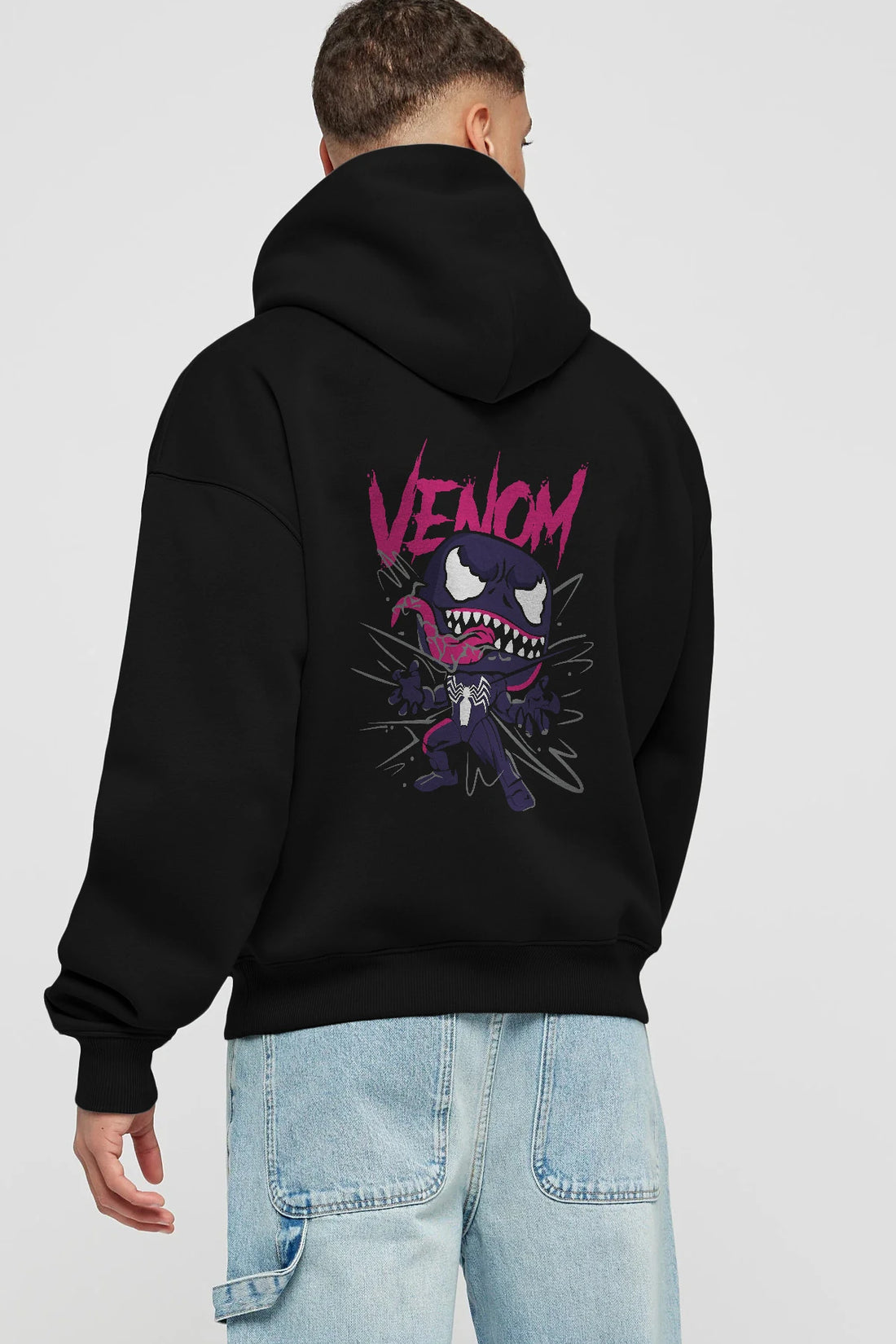 Venom (20) Arka Baskılı Hoodie Oversize Kapüşonlu Sweatshirt Erkek Kadın Unisex
