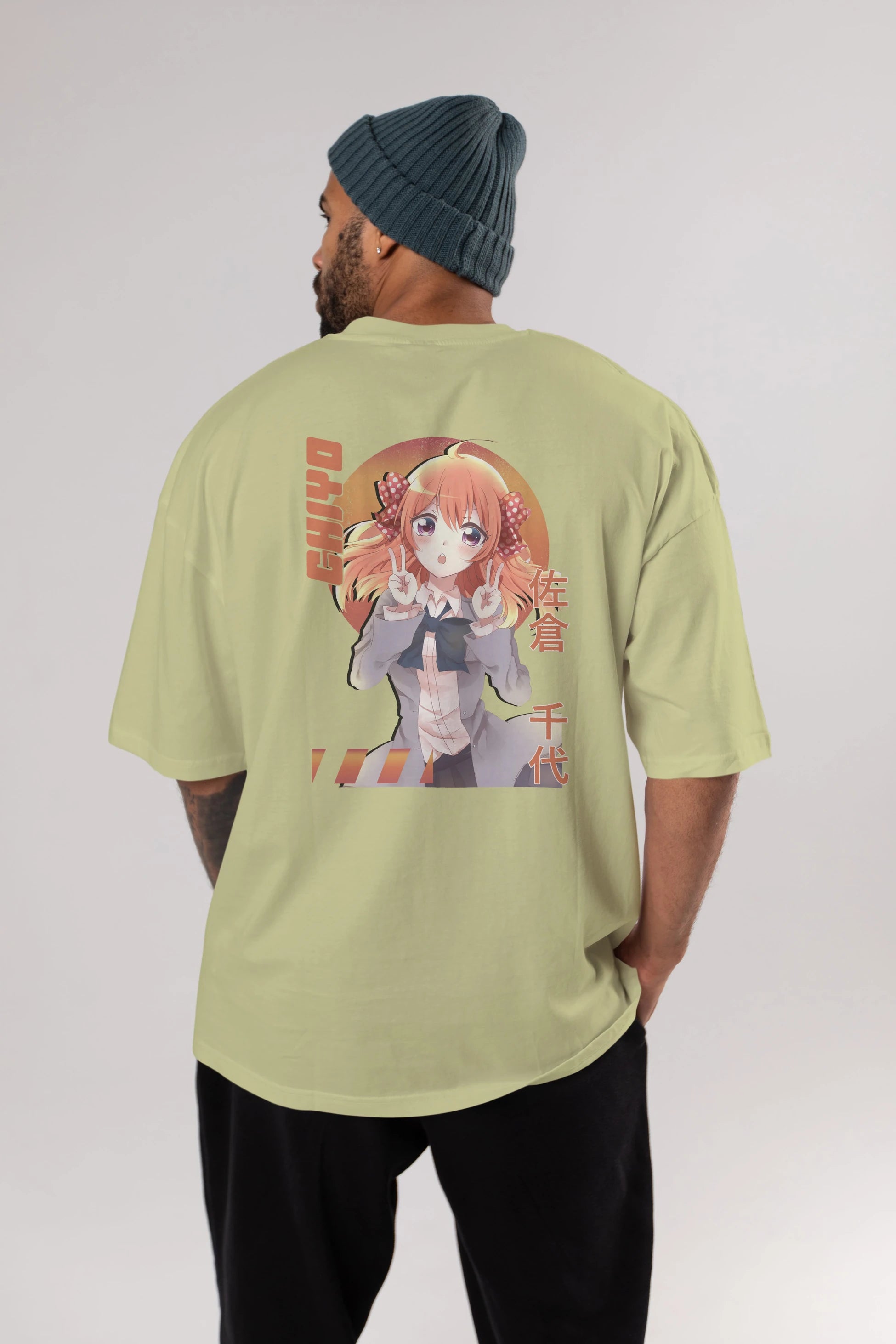 Chiyo Sakura 5 Anime Arka Baskılı Oversize t-shirt Erkek Kadın Unisex
