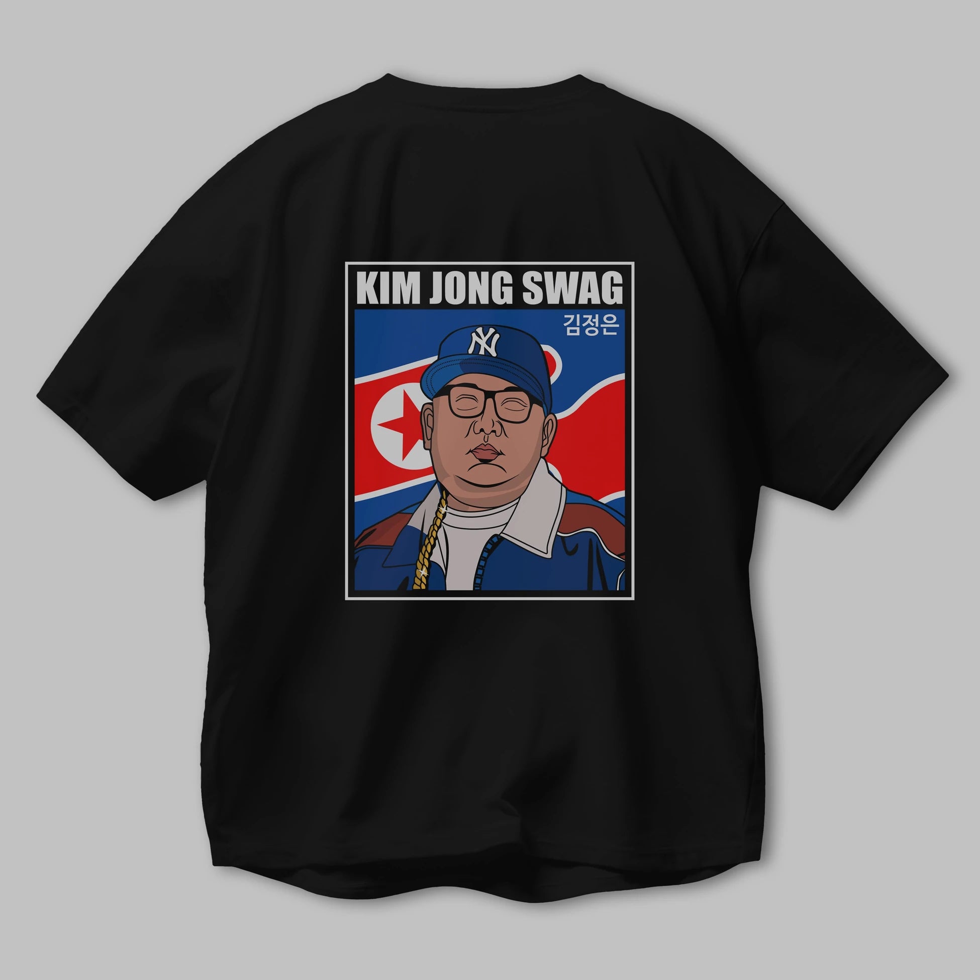 King Jong Swag Arka Baskılı Oversize t-shirt Erkek Kadın Unisex %100 Pamuk tişort