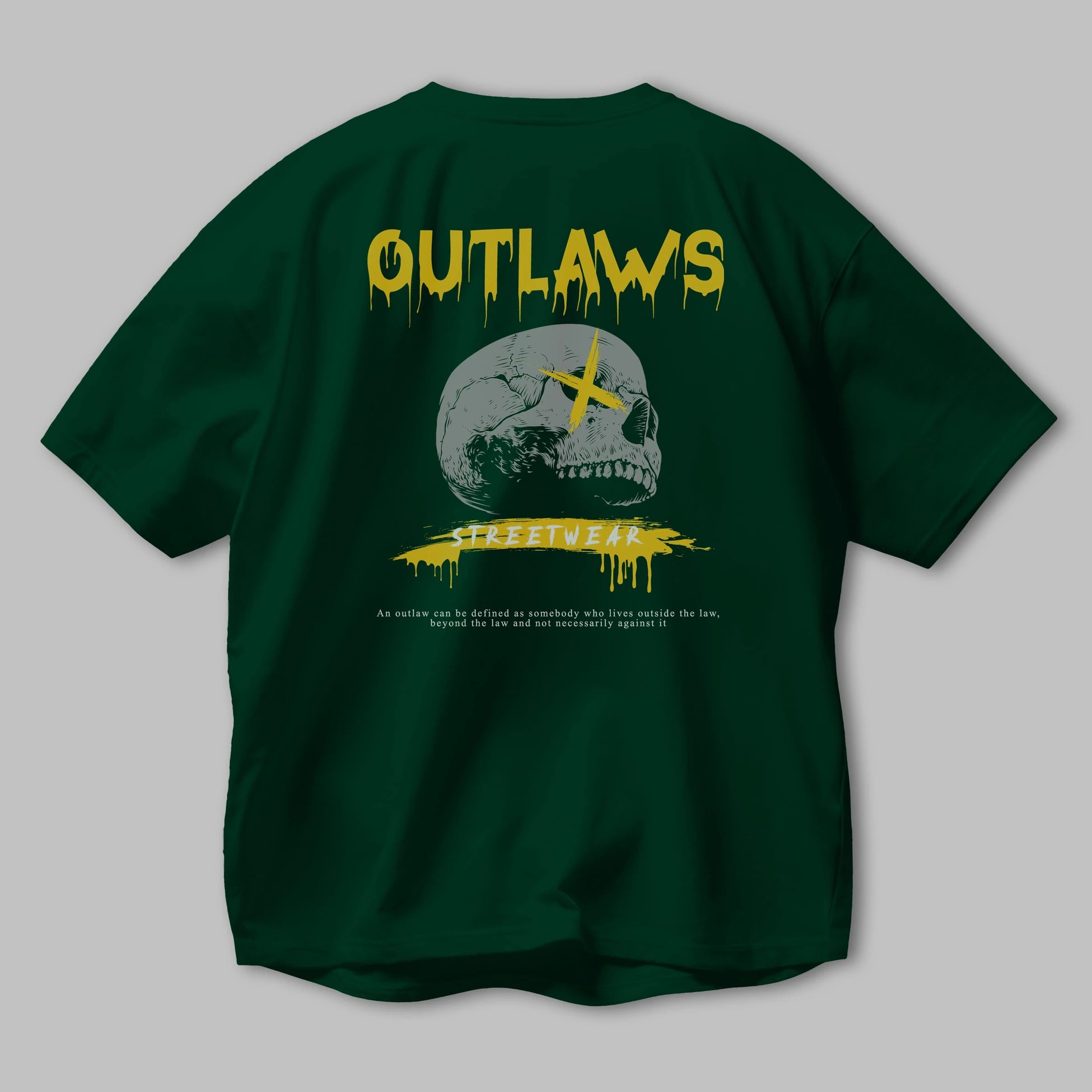 Outlaws Streetwear Arka Baskılı Oversize t-shirt Erkek Kadın Unisex