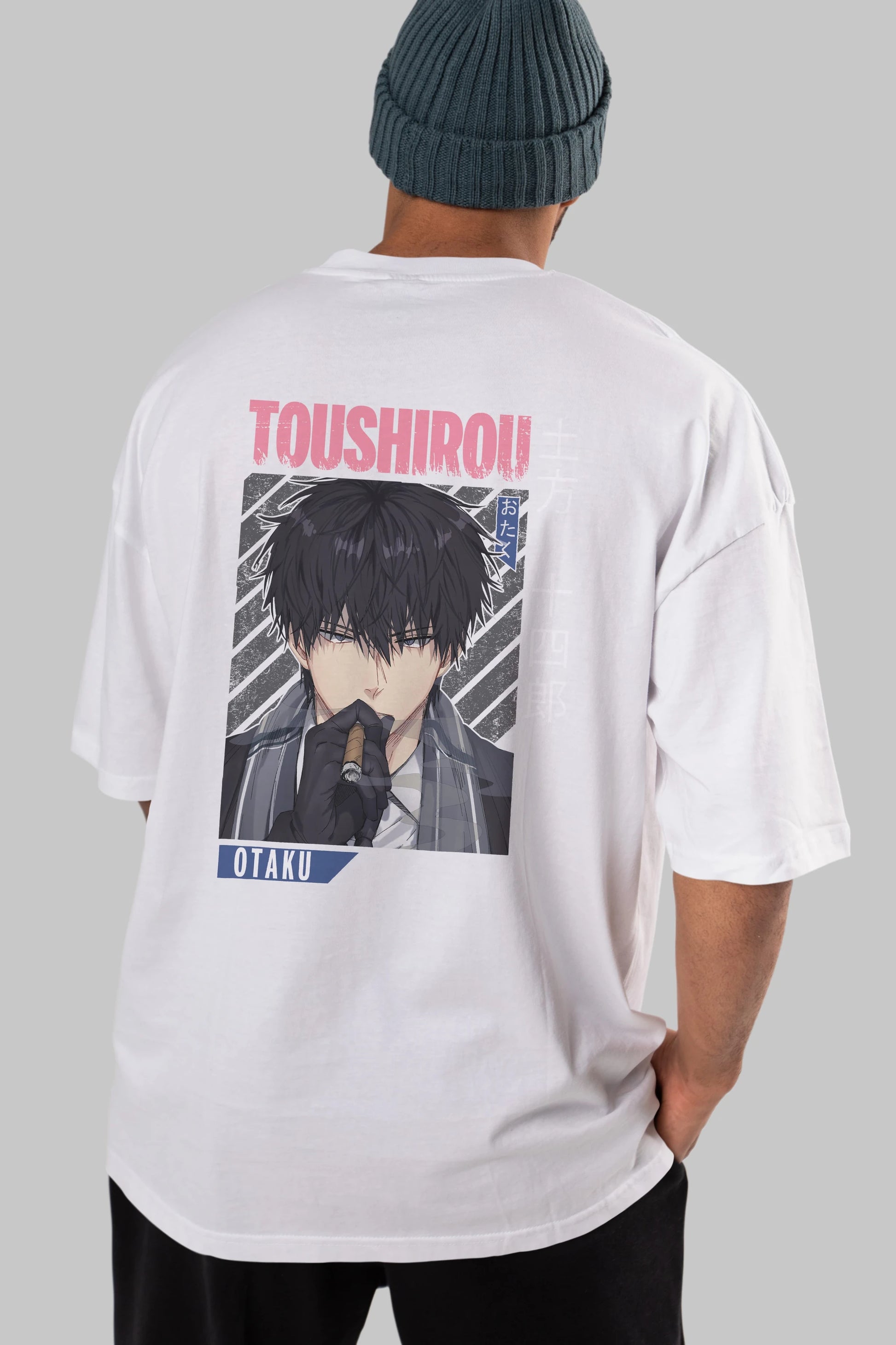 Toushirou Hijikata 2 Anime Arka Baskılı Oversize t-shirt Erkek Kadın Unisex
