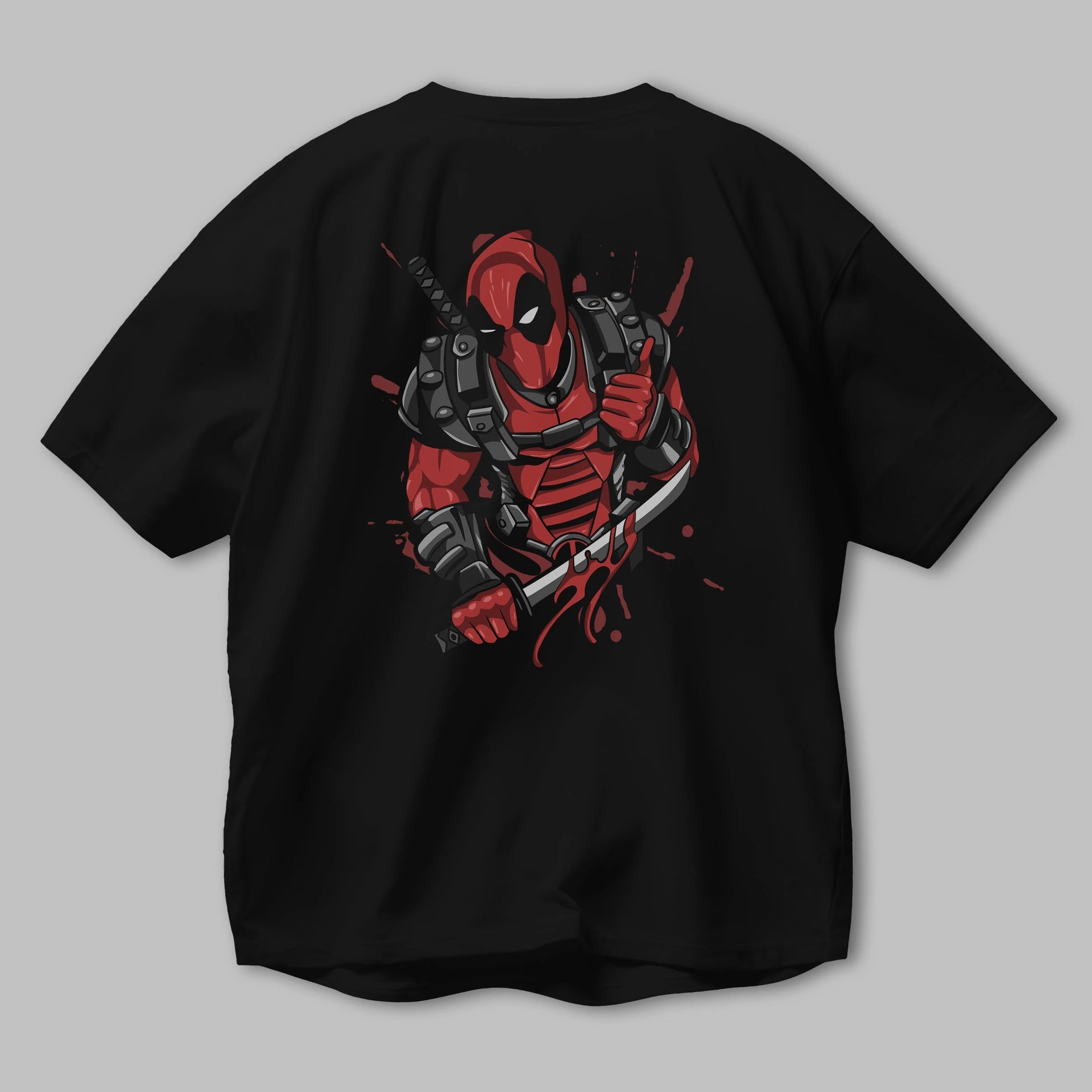 Deadpool (12) Arka Baskılı Oversize t-shirt Erkek Kadın Unisex %100 Pamuk Bisiklet Yaka tişort