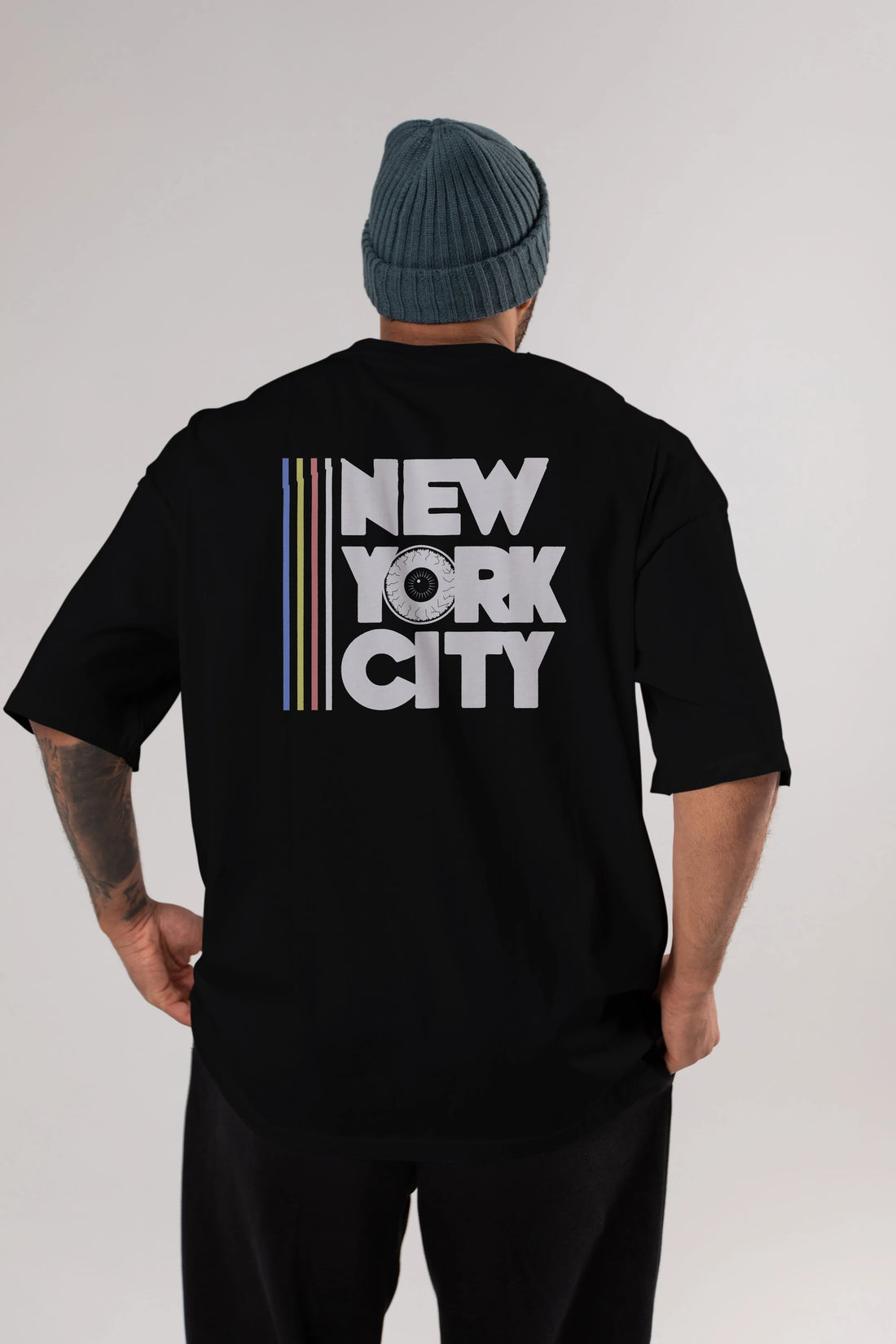 New York City Style Arka Baskılı Oversize t-shirt Erkek Kadın Unisex