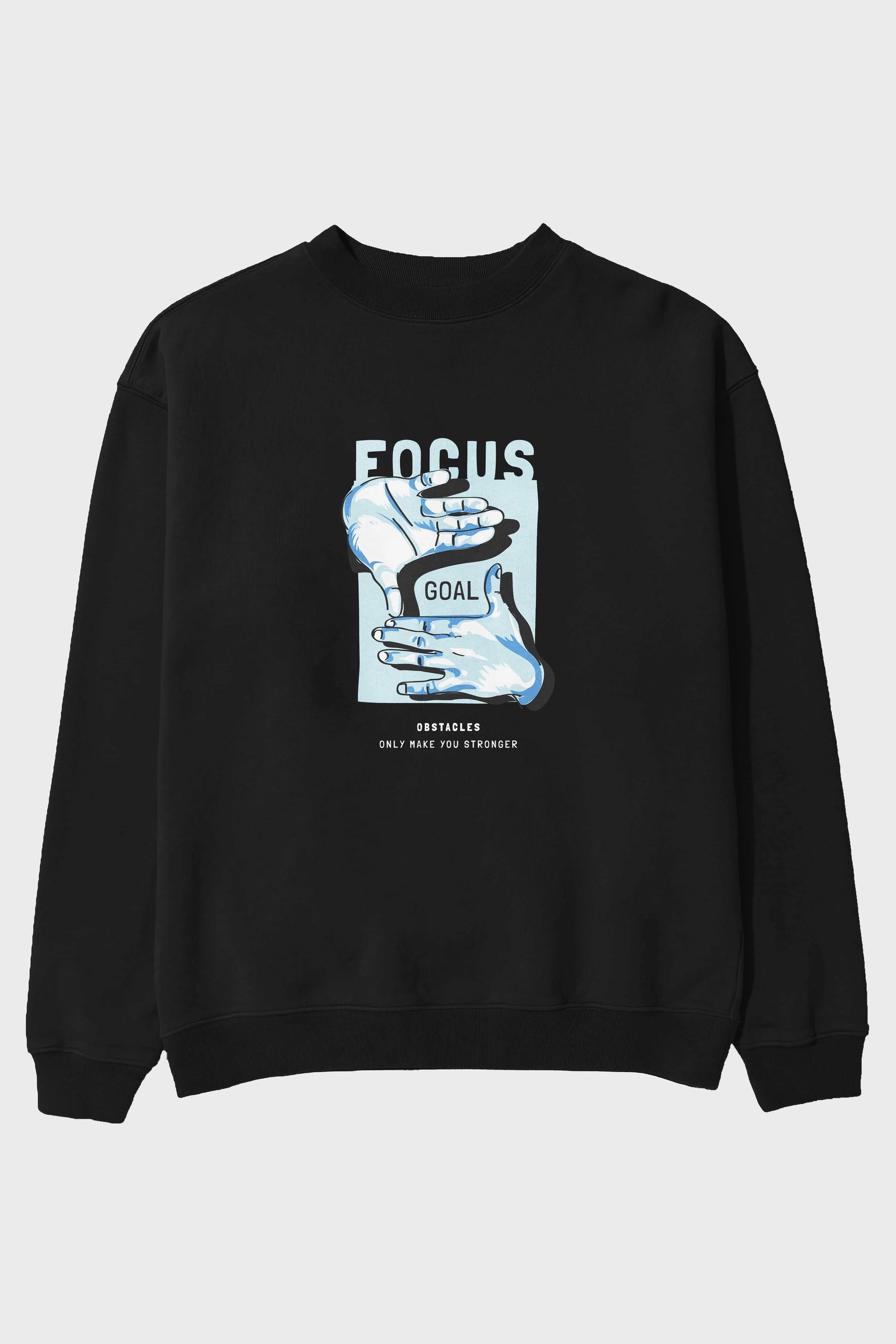 Focus Goal Ön Baskılı Oversize Sweatshirt Erkek Kadın Unisex