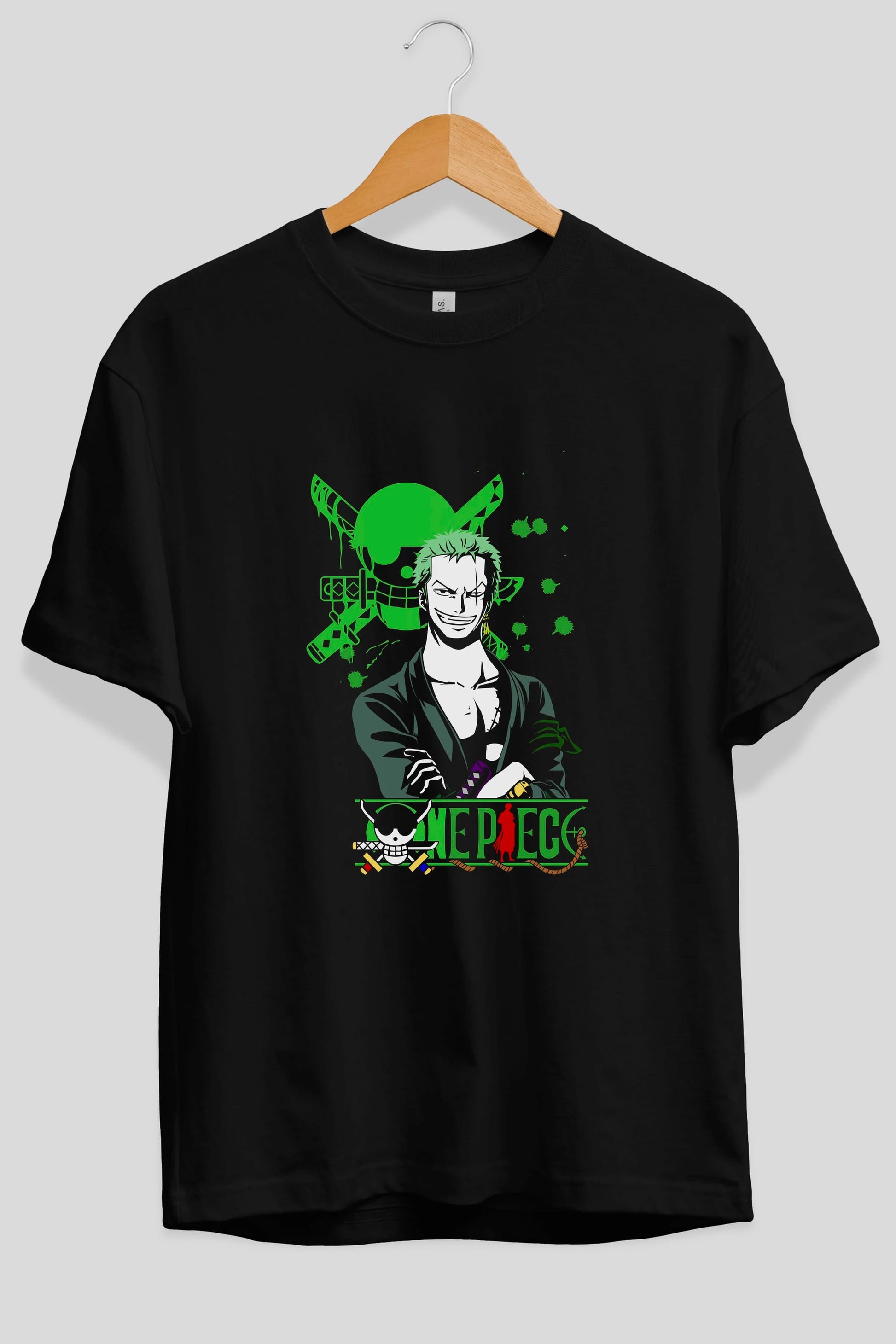 Roronoa Zoro 2 Anime Ön Baskılı Oversize t-shirt Erkek Kadın Unisex