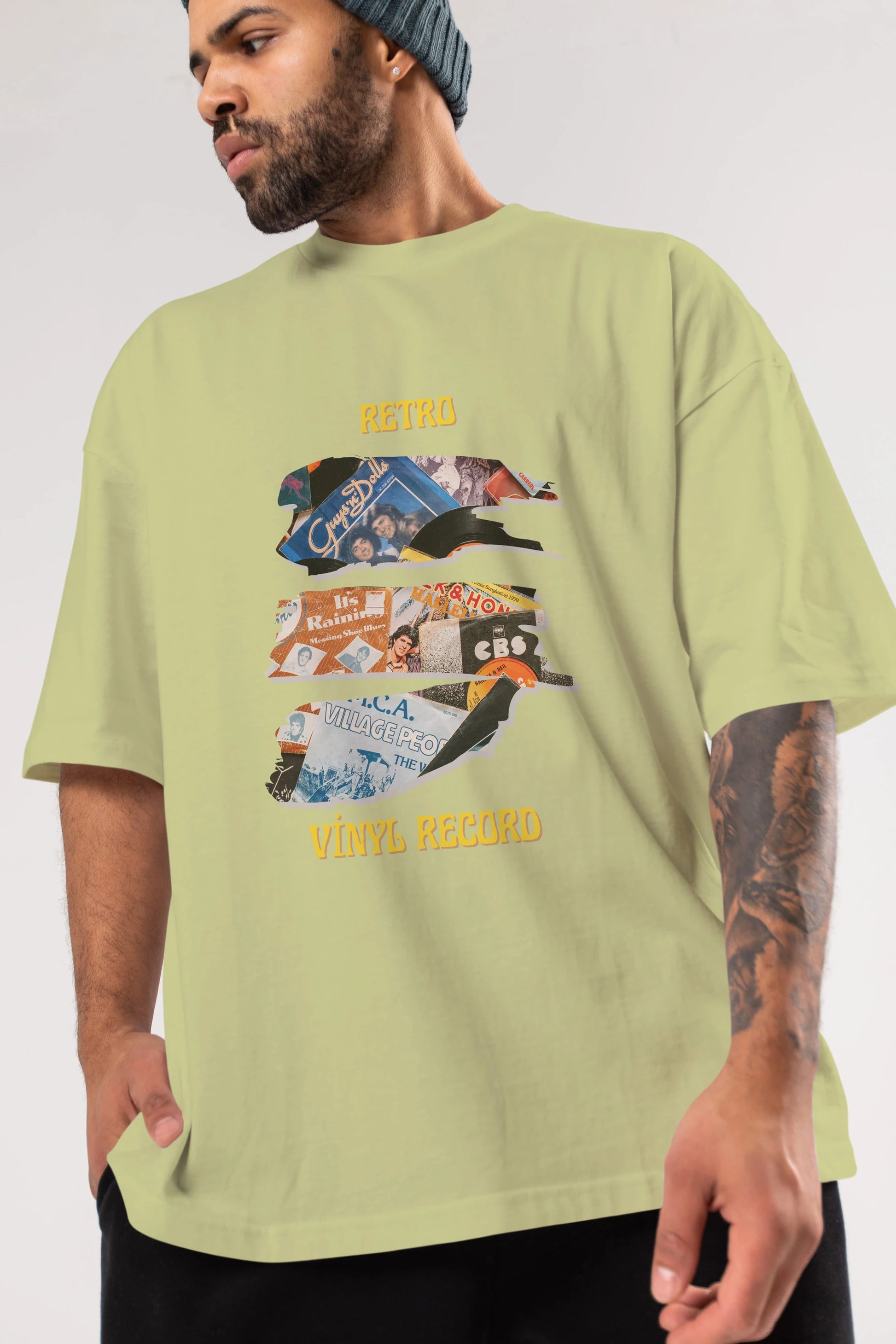 Retro Design Ön Baskılı Oversize t-shirt Erkek Kadın Unisex