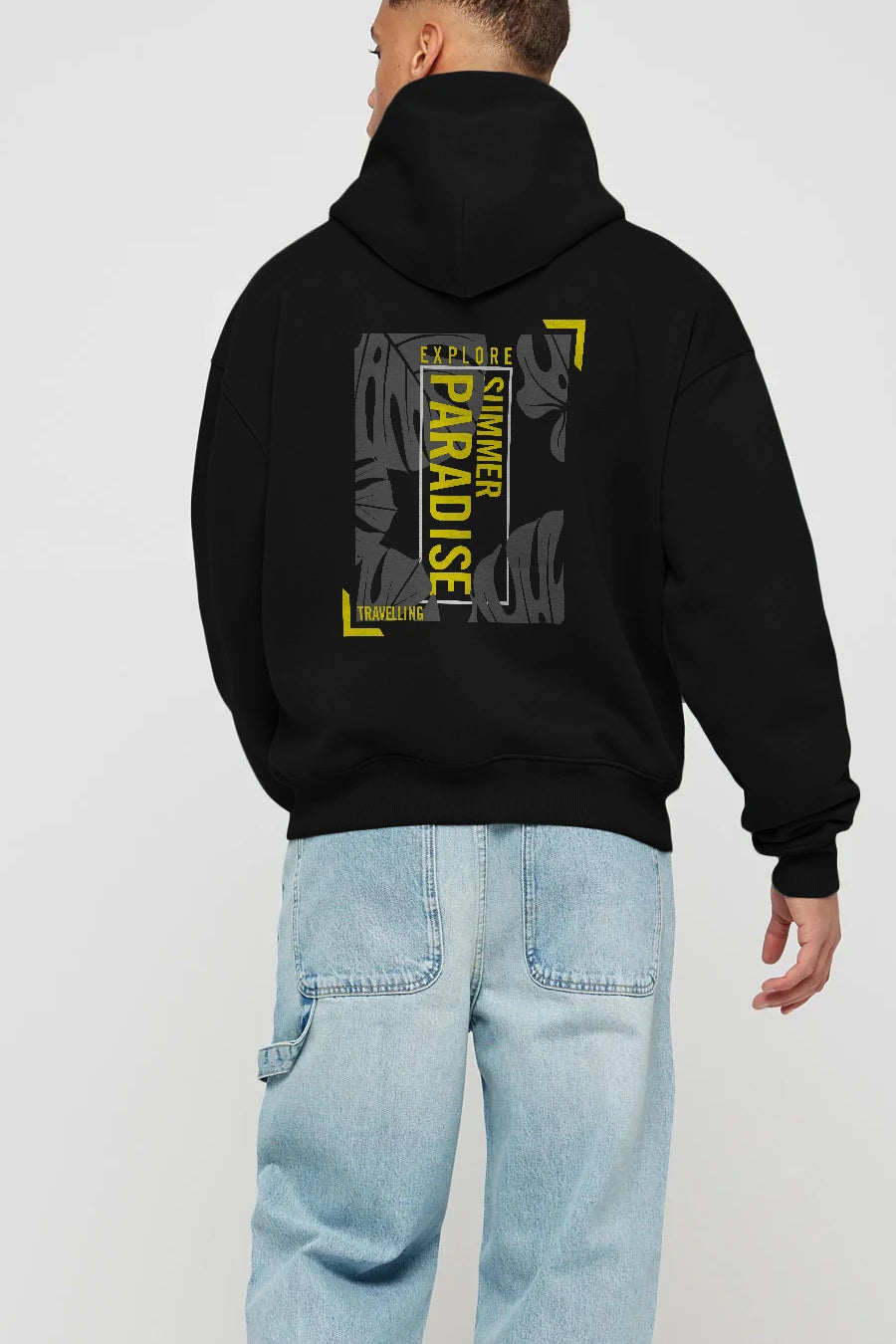 Explore Summer Arka Baskılı Hoodie Oversize Kapüşonlu Sweatshirt Erkek Kadın Unisex