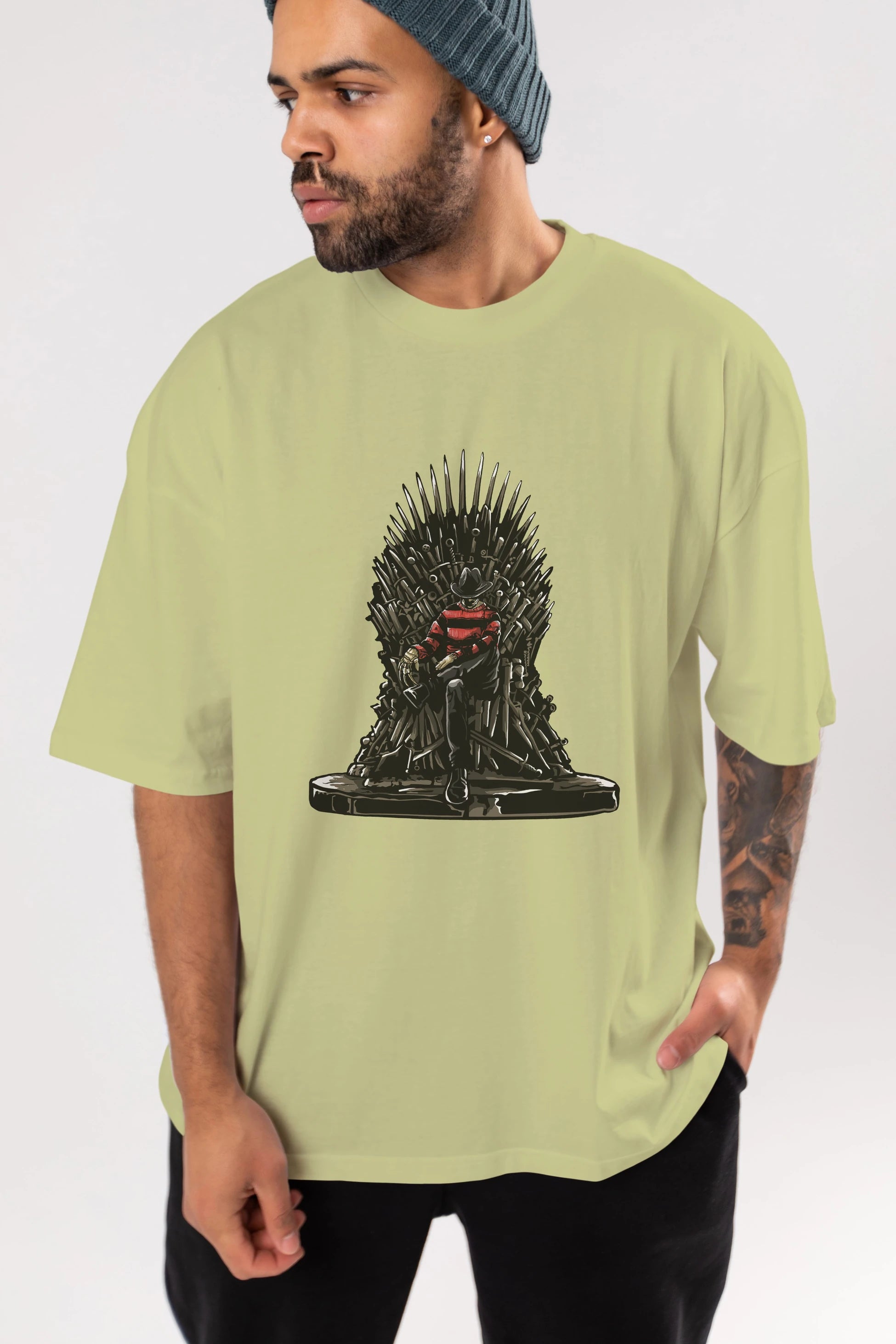 Nightmare Throne Ön Baskılı Oversize t-shirt Erkek Kadın Unisex %100 Pamuk tişort
