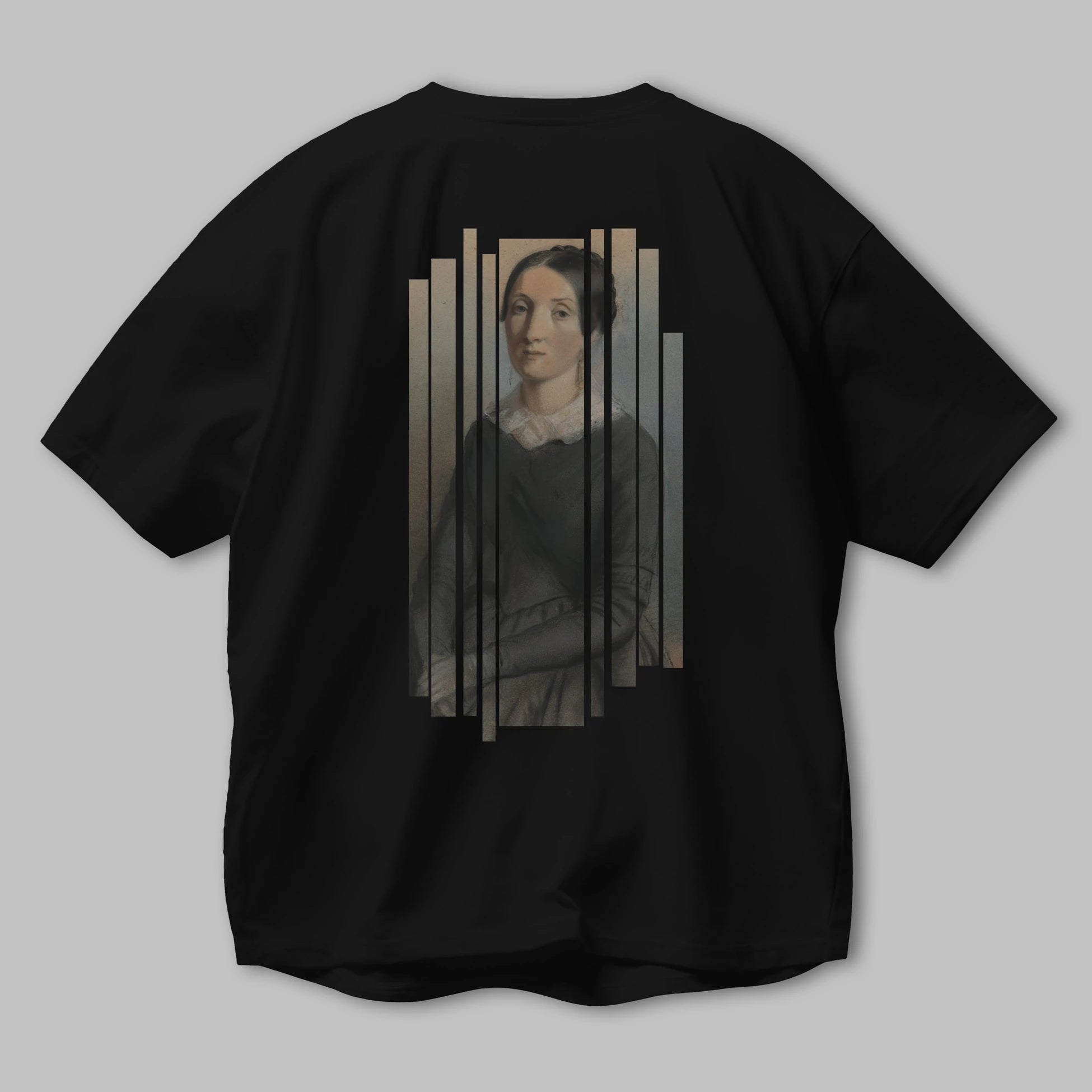 Retro Portre Arka Baskılı Oversize t-shirt Erkek Kadın Unisex
