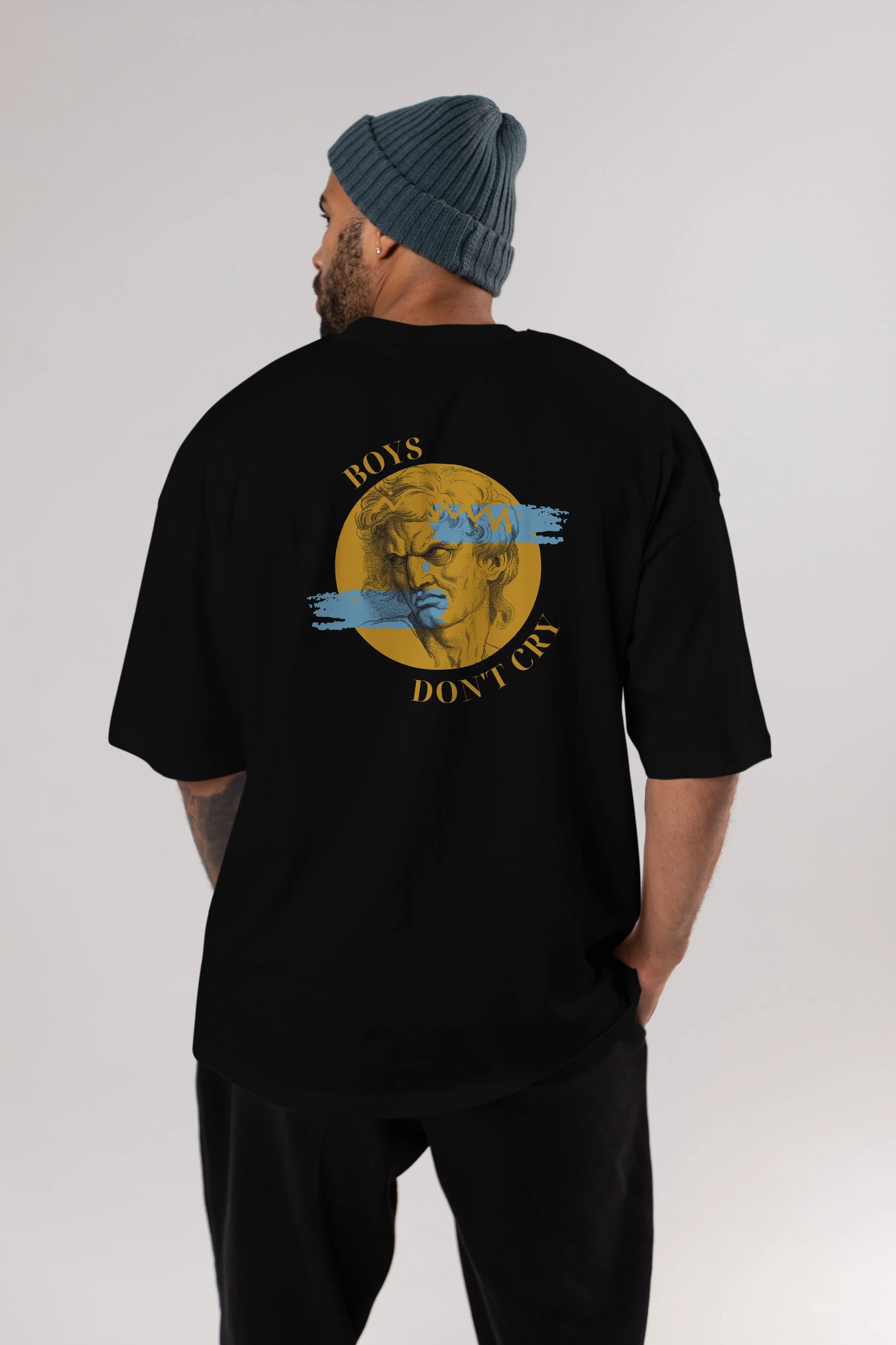 Boys Don't Cry Yazılı Arka Baskılı Oversize t-shirt Erkek Kadın Unisex