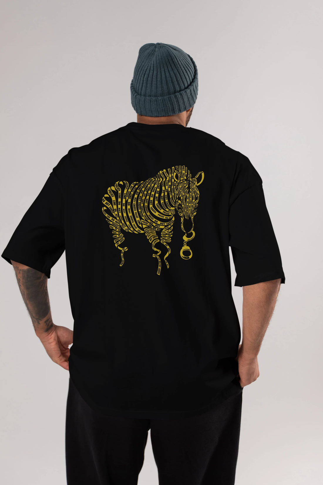 Nature of Crime Arka Baskılı Oversize t-shirt %100 pamuk Erkek Kadın Unisex