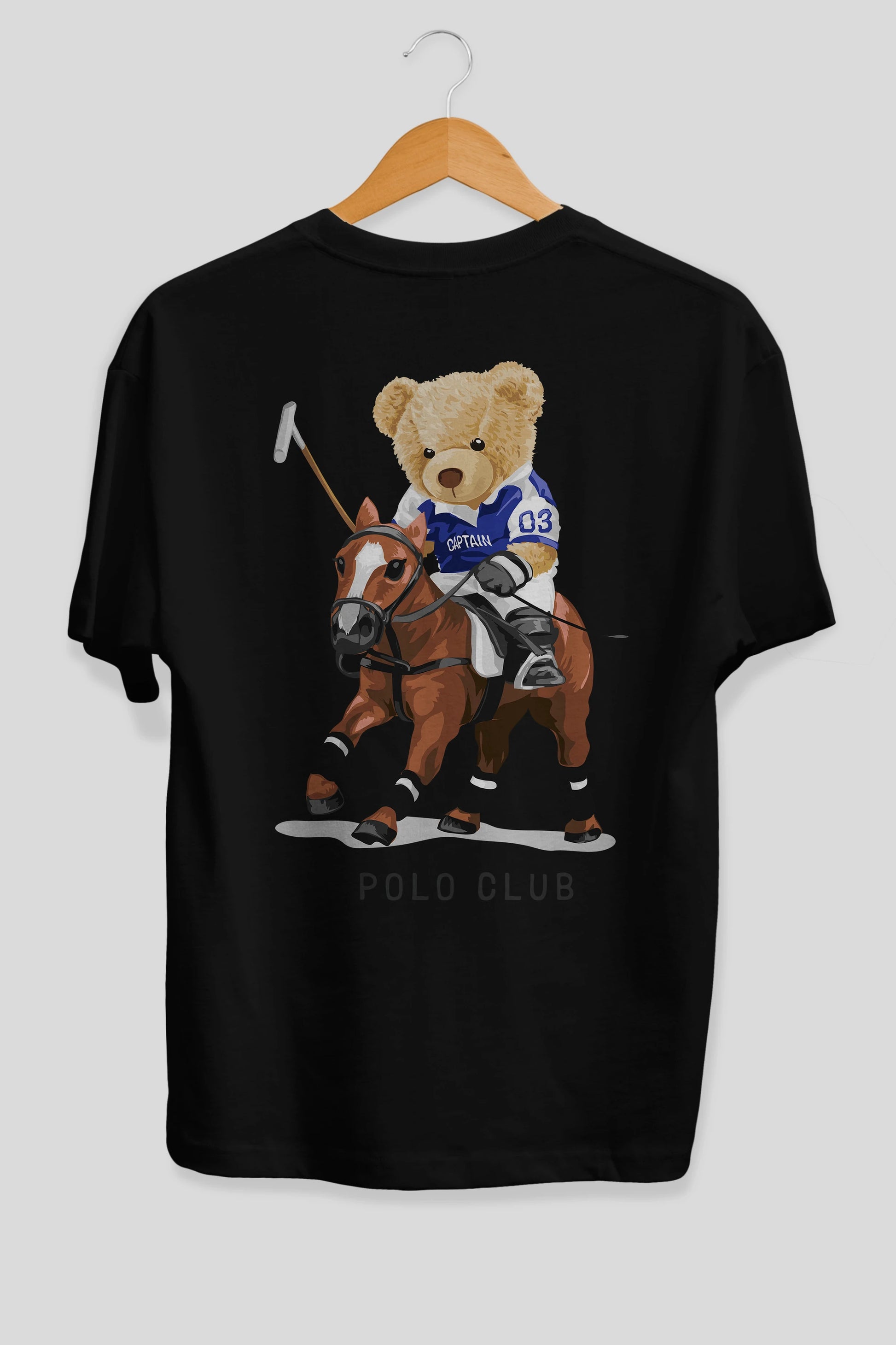 Teddy Bear Polo Club Arka Baskılı Oversize t-shirt Erkek Kadın Unisex %100 Pamuk