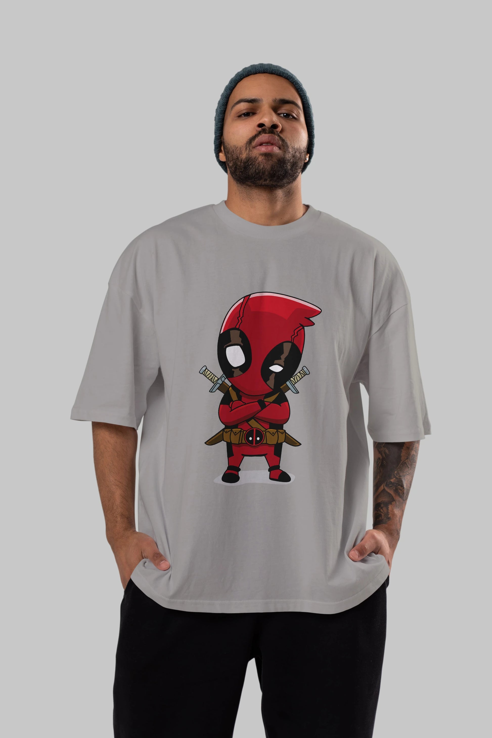 Deadpool (19) Ön Baskılı Oversize t-shirt Erkek Kadın Unisex %100 Pamuk Bisiklet Yaka tişort