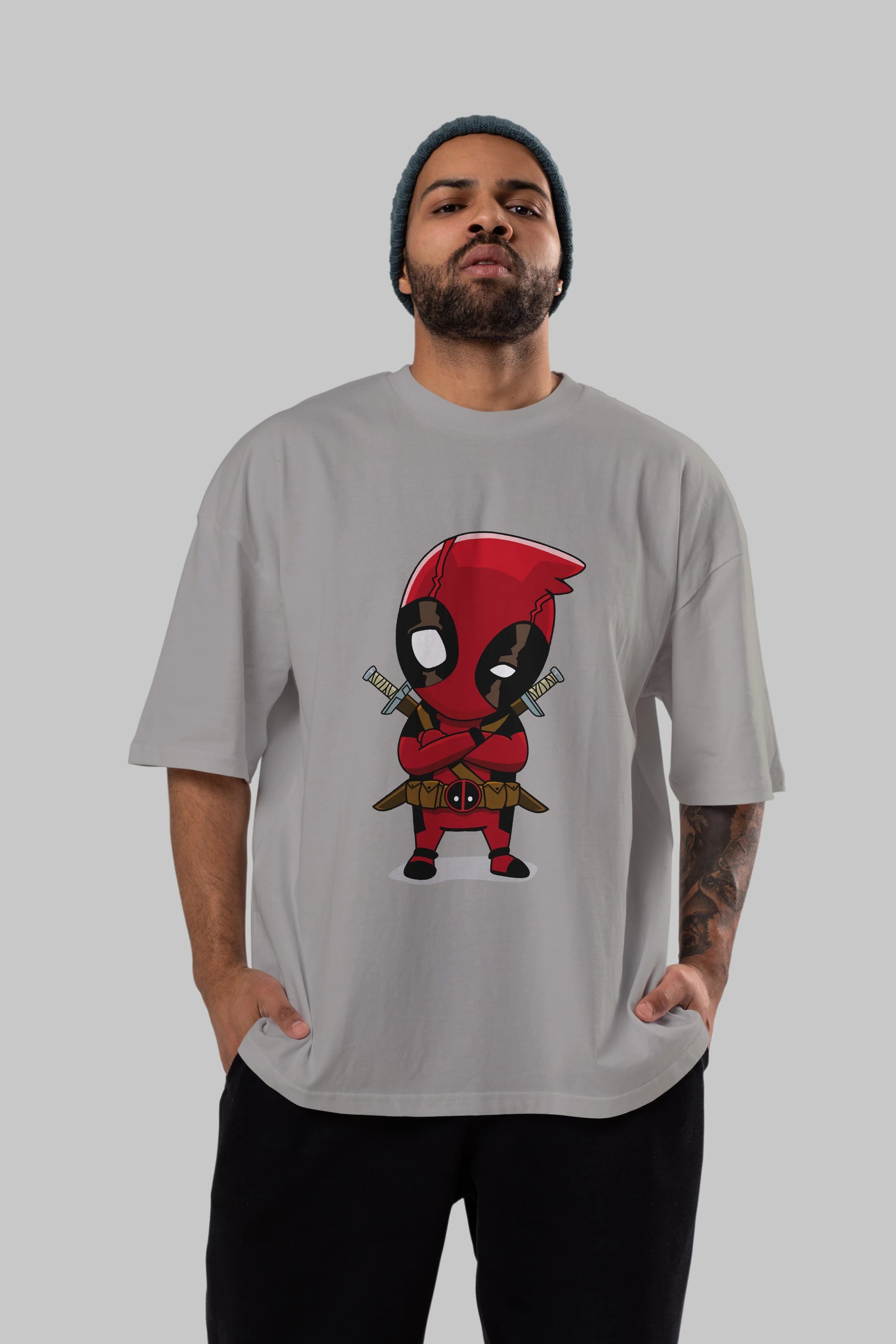 Deadpool (19) Ön Baskılı Oversize t-shirt Erkek Kadın Unisex %100 Pamuk Bisiklet Yaka tişort