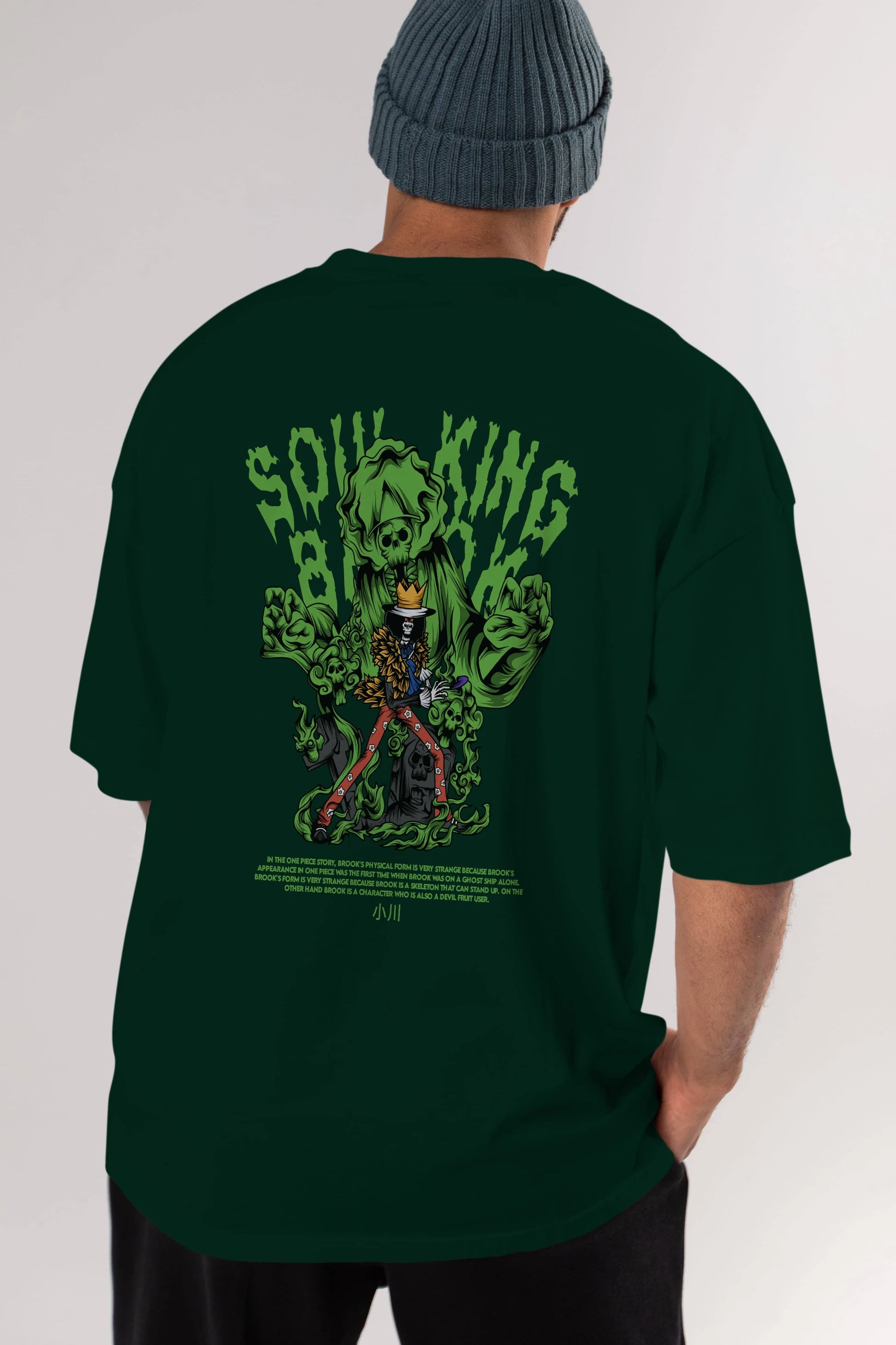 Soul King Brook Anime Arka Baskılı Oversize t-shirt Erkek Kadın Unisex