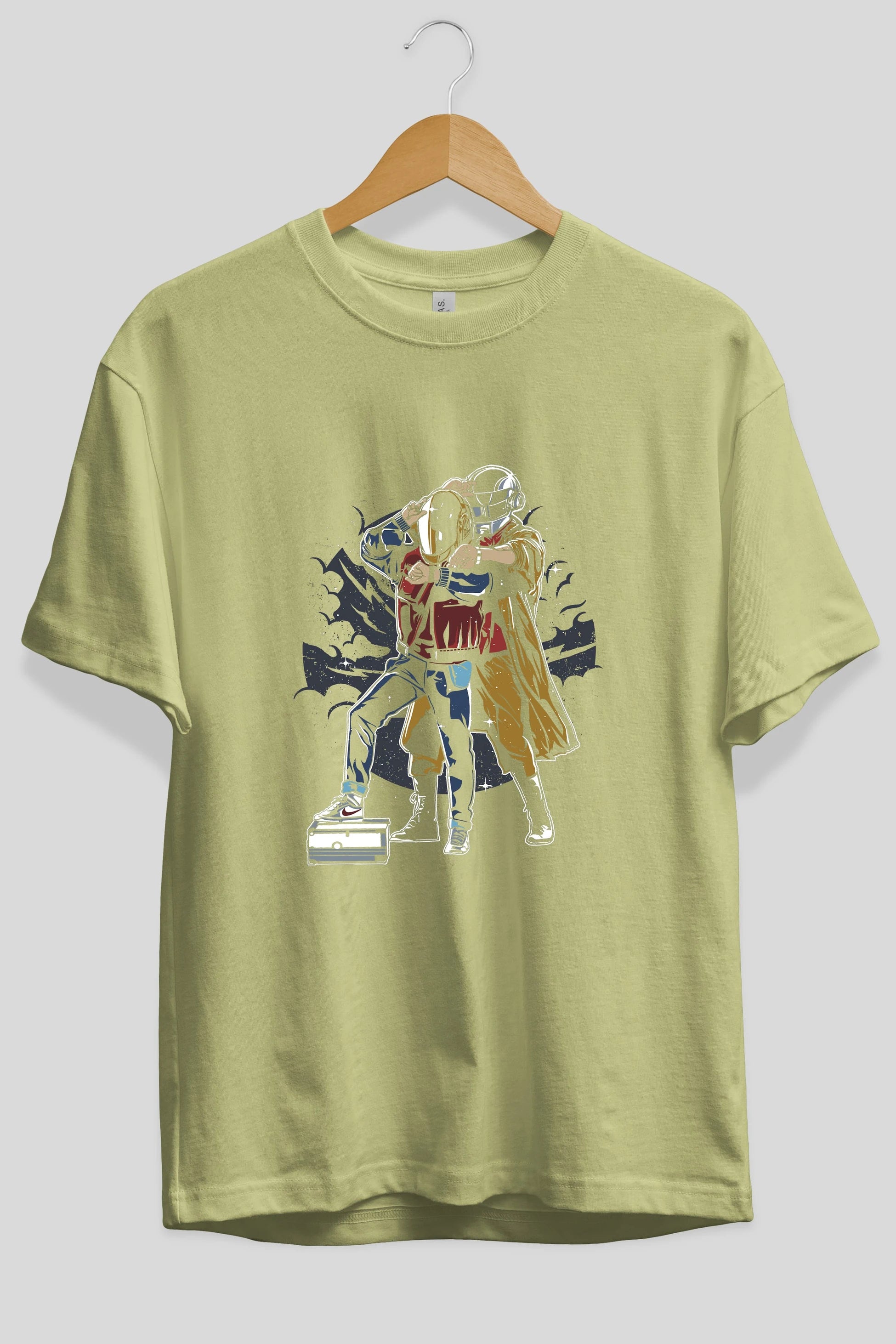 Back To The Beat Ön Baskılı Oversize t-shirt Erkek Kadın Unisex %100 Pamuk tişort
