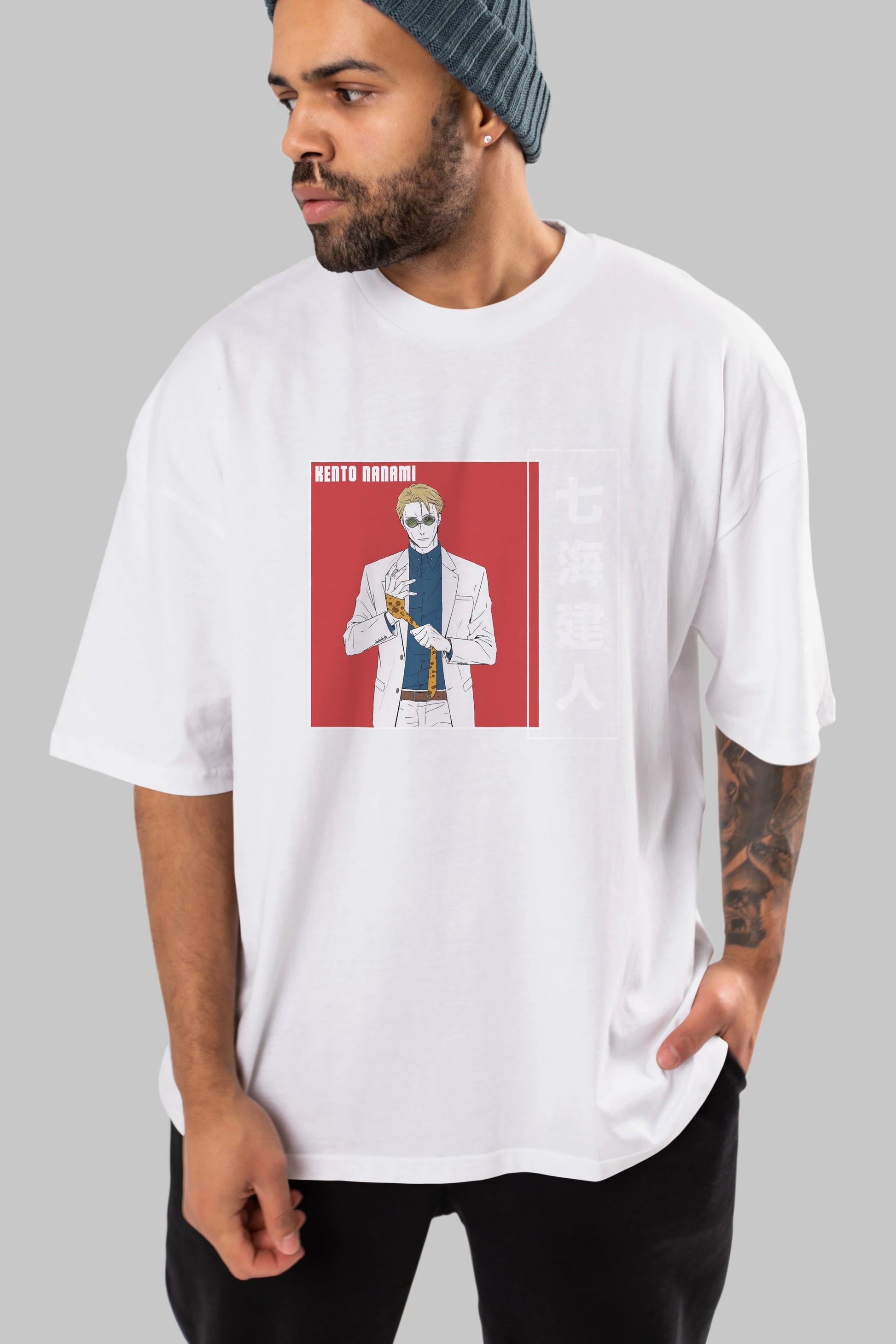 Kento Nanami 1 Anime Ön Baskılı Oversize t-shirt %100 pamuk Erkek Kadın Unisex