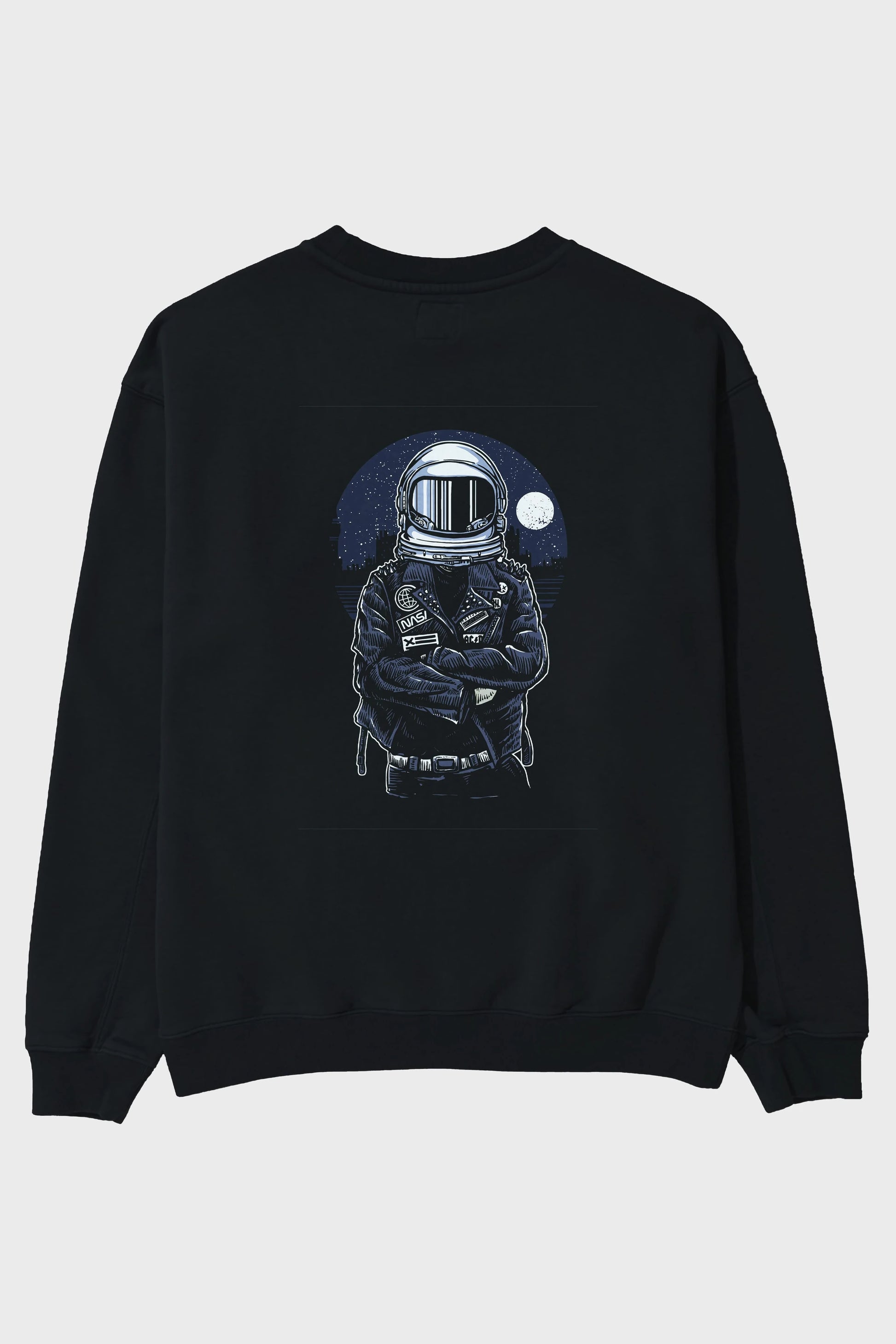 Astronaut Rebel Arka Baskılı Oversize Sweatshirt Erkek Kadın Unisex